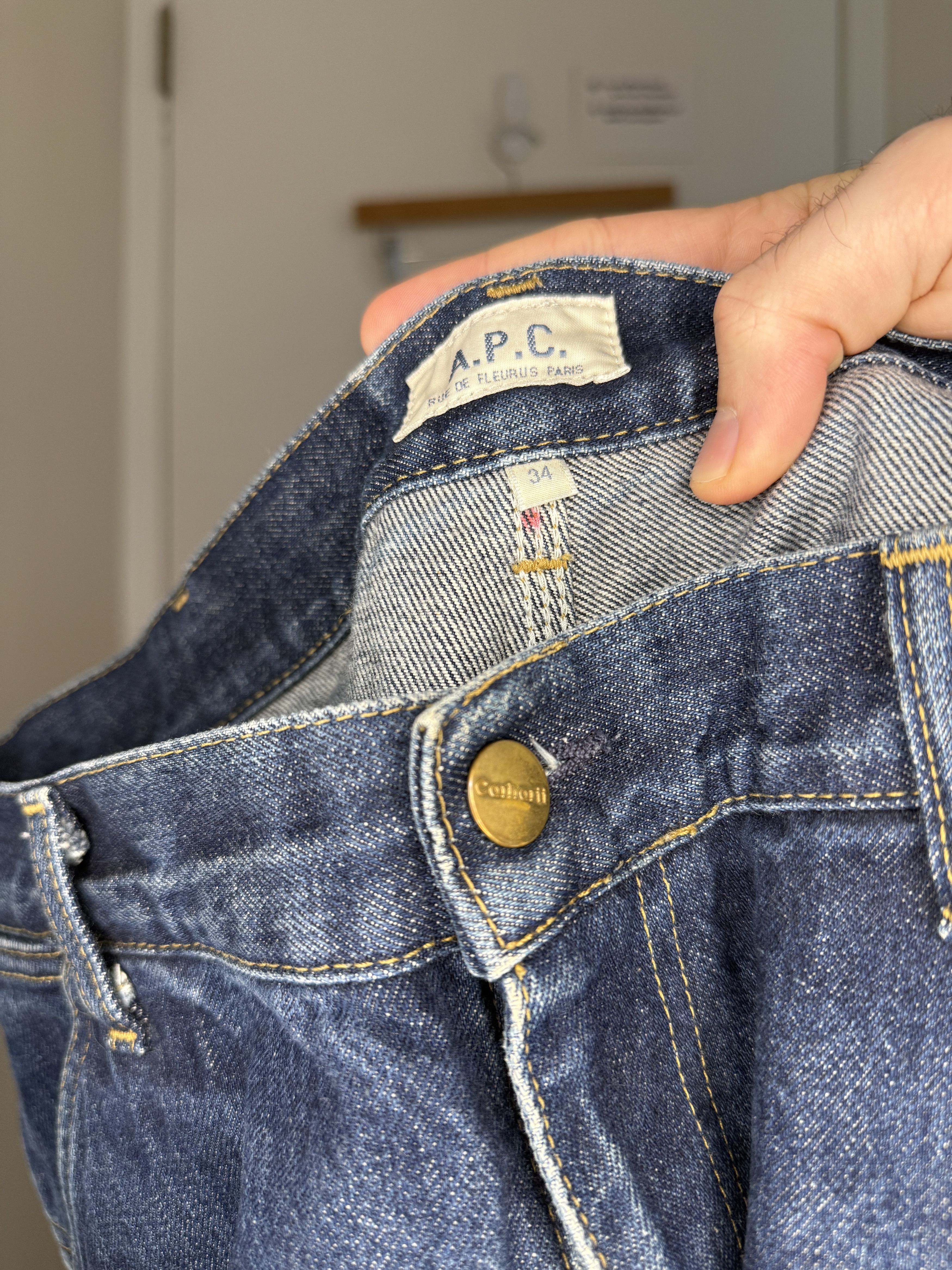 A.P.C. × Carhartt Wip Carhartt WIP x A.P.C. Work Pant Brut Raw Denim 34 Size US 34 / EU 50 - 3 Thumbnail