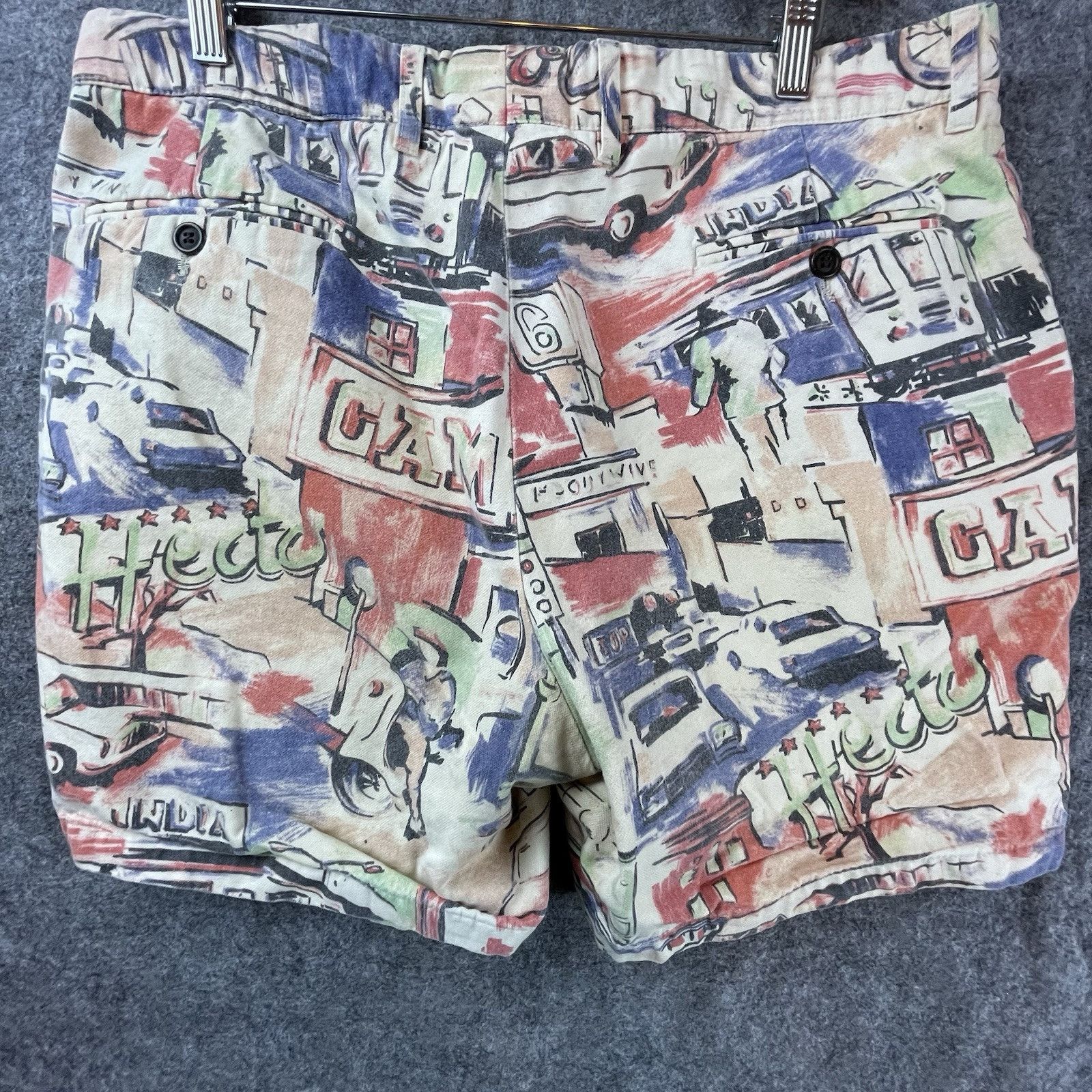 Hentsch Man Hentsch Man Shorts Mens 36 Colorful Art Retro City Print Size US 36 / EU 52 - 2 Thumbnail
