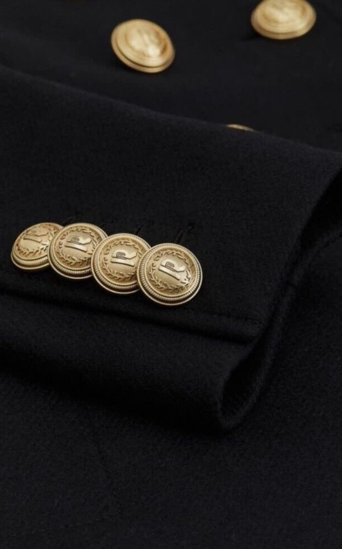 H&M × Paco Rabanne Rabanne H&M Fuzzy-detail Long Black Wool Coat Size Medium Size M / US 6-8 / IT 42-44 - 4 Thumbnail