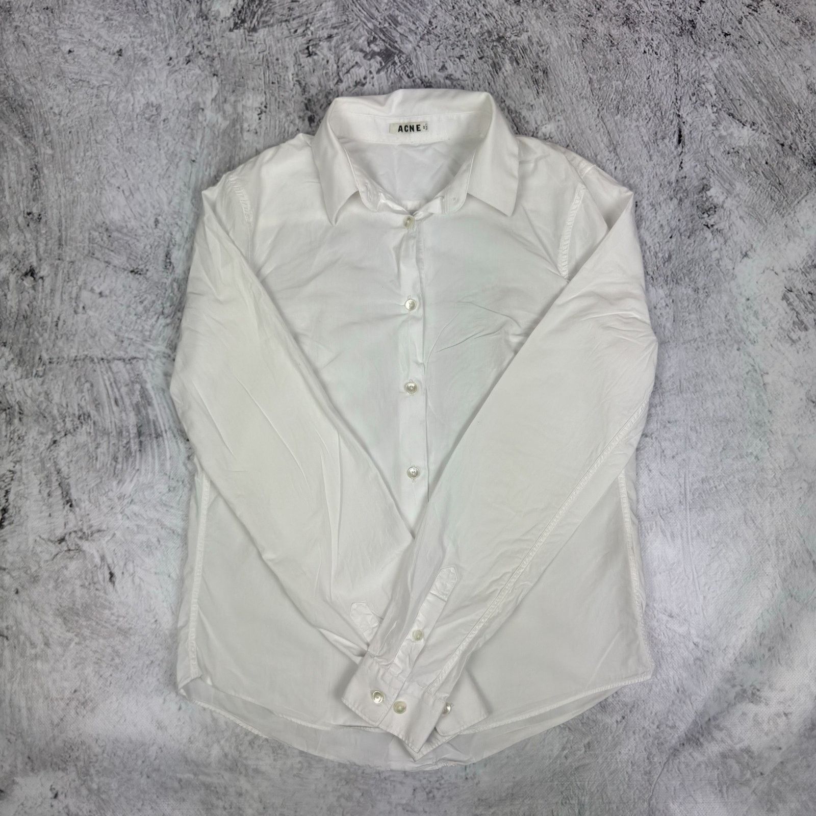 Acne Studios Acne Sloan Womens White Cotton Button-Up Shirt 36 Size XS / US 0-2 / IT 36-38 - 1 Thumbnail
