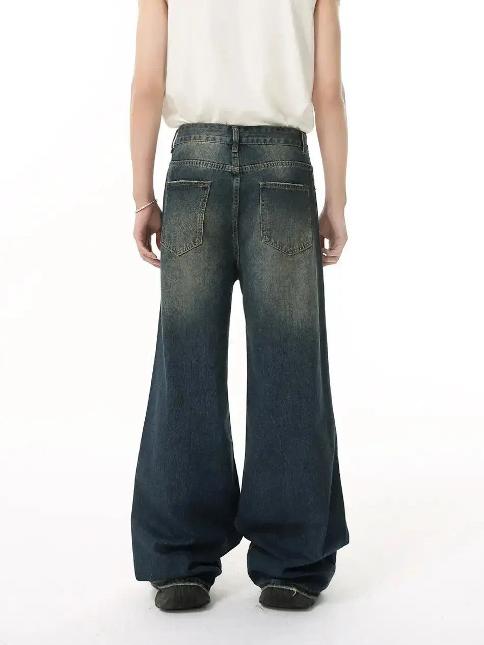 Japanese Brand Retro loose wide leg straight leg jeans Size US 32 / EU 48 - 5 Thumbnail