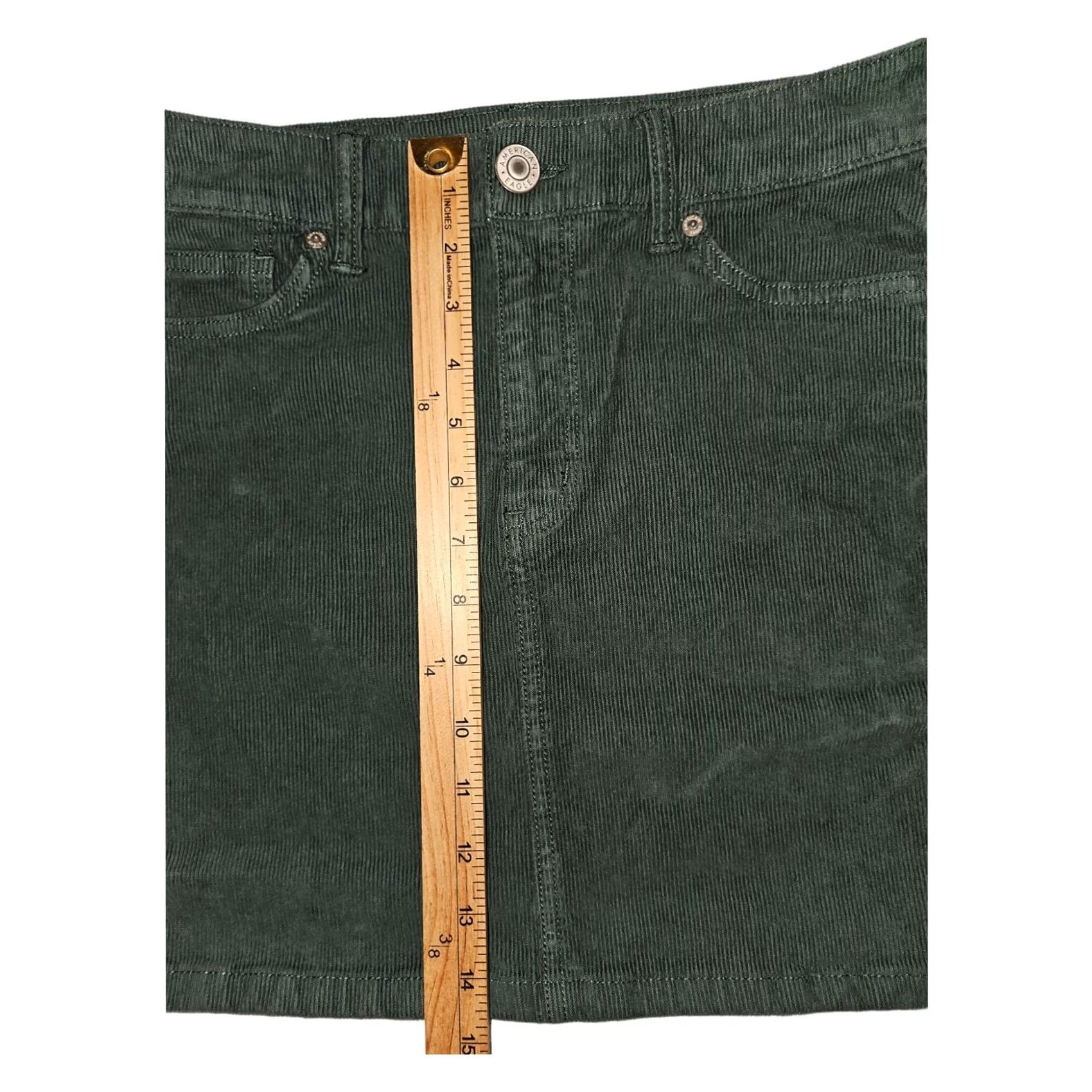 American Eagle Outfitters VINTAGE American Eagle Outfitters Corduroy Skirt Women's 2 High Rise Mini Green Casual Preppy 90s Boys? Size 26" / US 2 / IT 38 - 6 Thumbnail