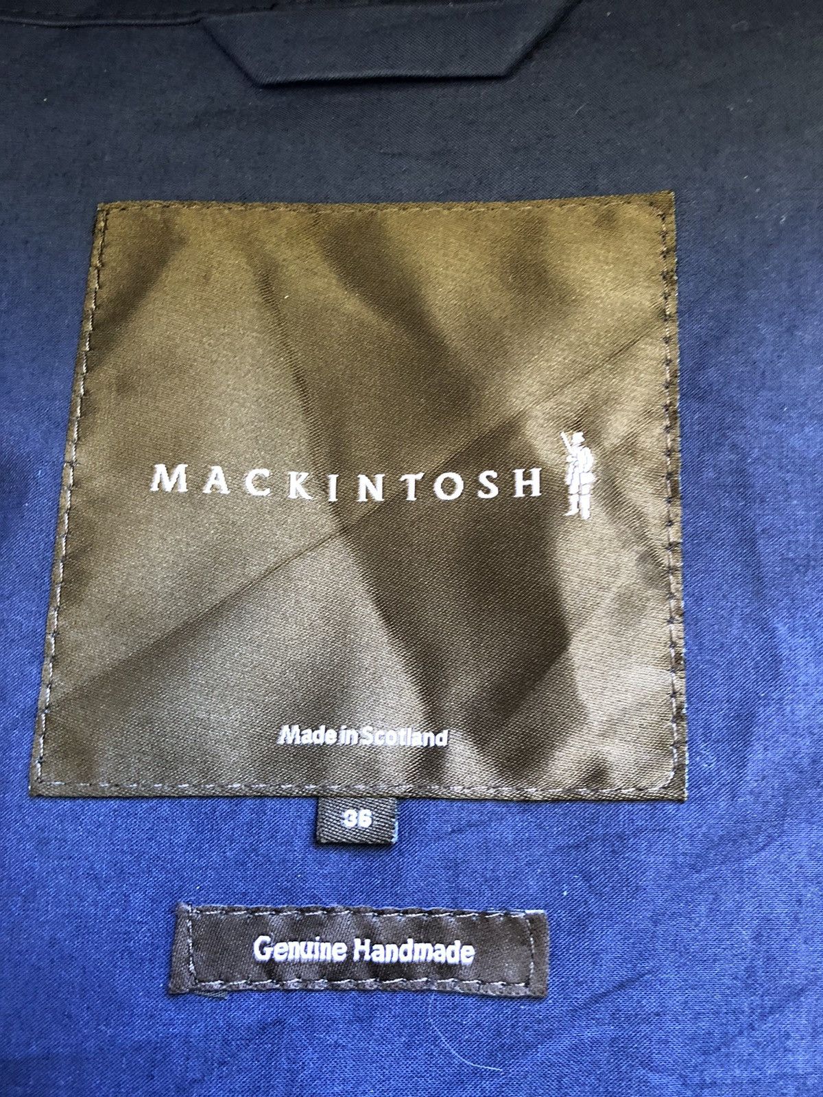 Handmade × Mackintosh Navy Blue Bonded Cotton Hooded Coat Size US S / EU 44-46 / 1 - 11 Thumbnail