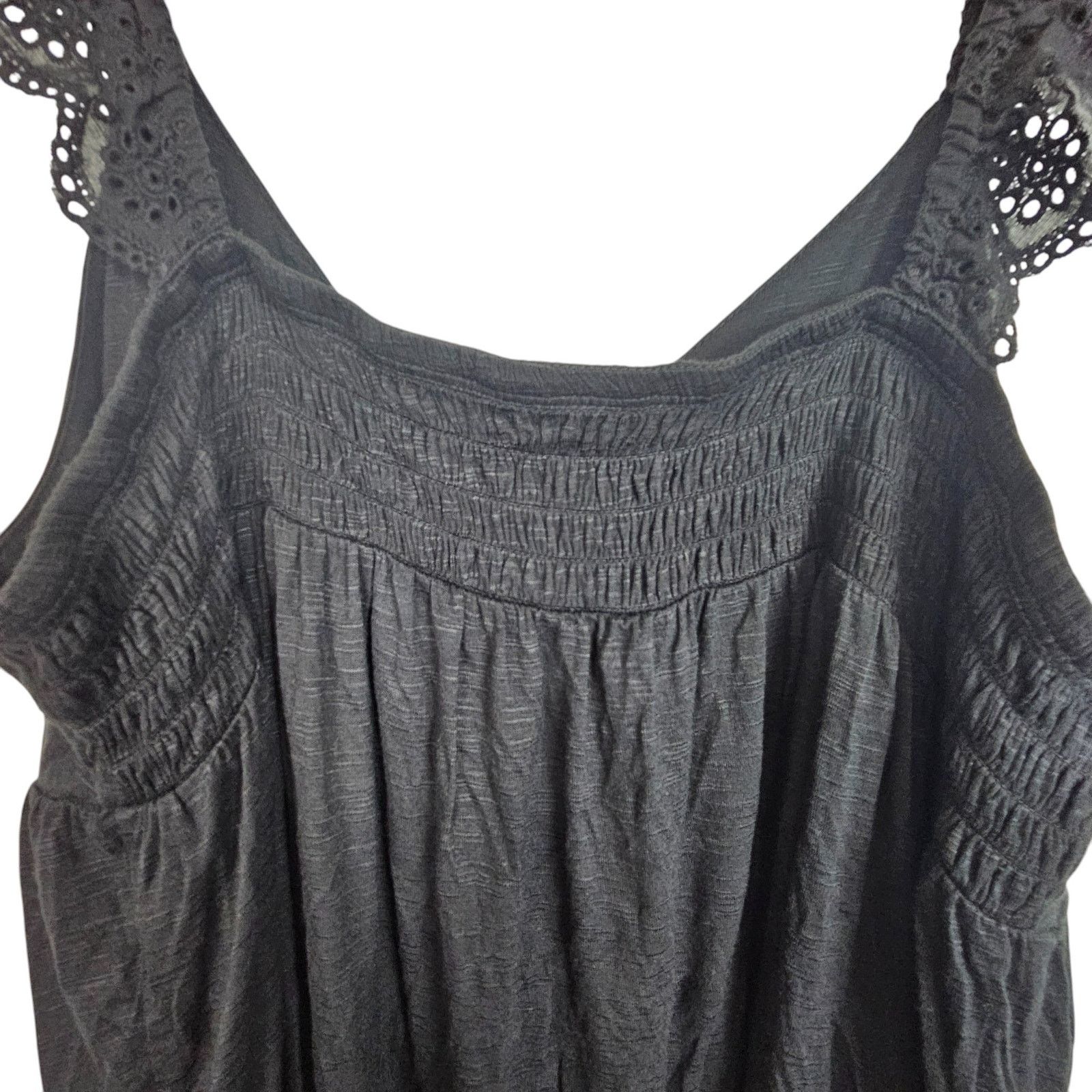 Corridor Torrid Babydoll Tank Sweetheart Ruffle Eyelet Tie Front Slub Size XXL / US 16-18 / IT 52-54 - 11 Thumbnail