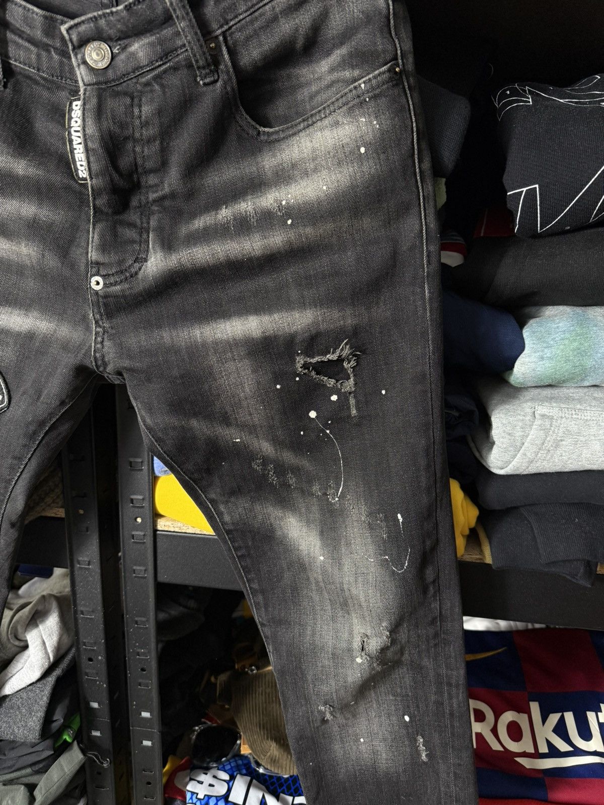 Dsquared2 Dsquared2 Distressed Black Jeans Size 48 Patch Logo Slim Fit Size US 32 / EU 48 - 6 Thumbnail