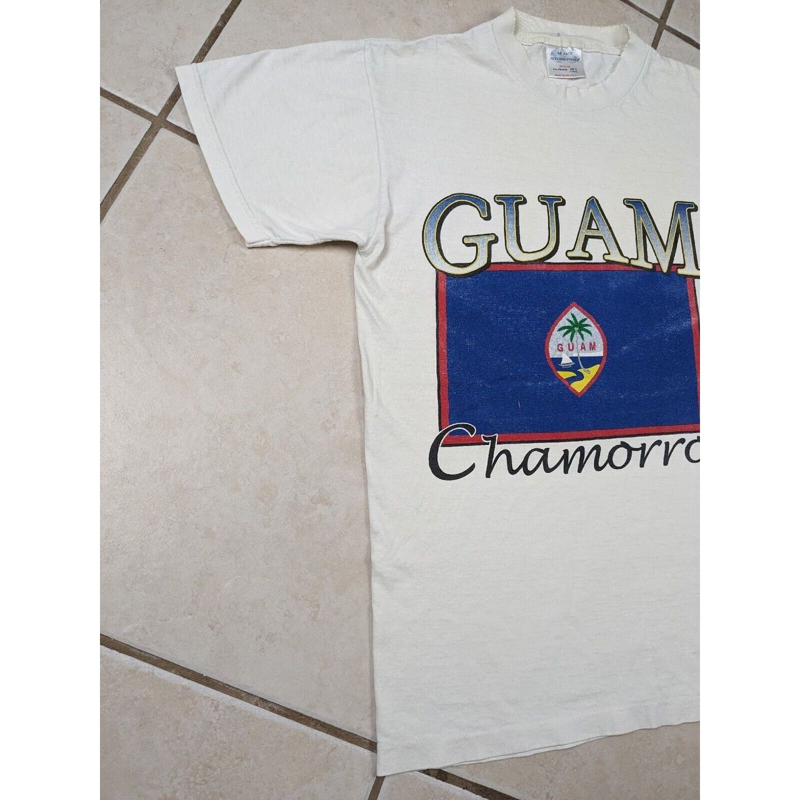 Other Vtg 90s Guam Chamorro Shirt White International Flag Island Size US M / EU 48-50 / 2 - 6 Thumbnail
