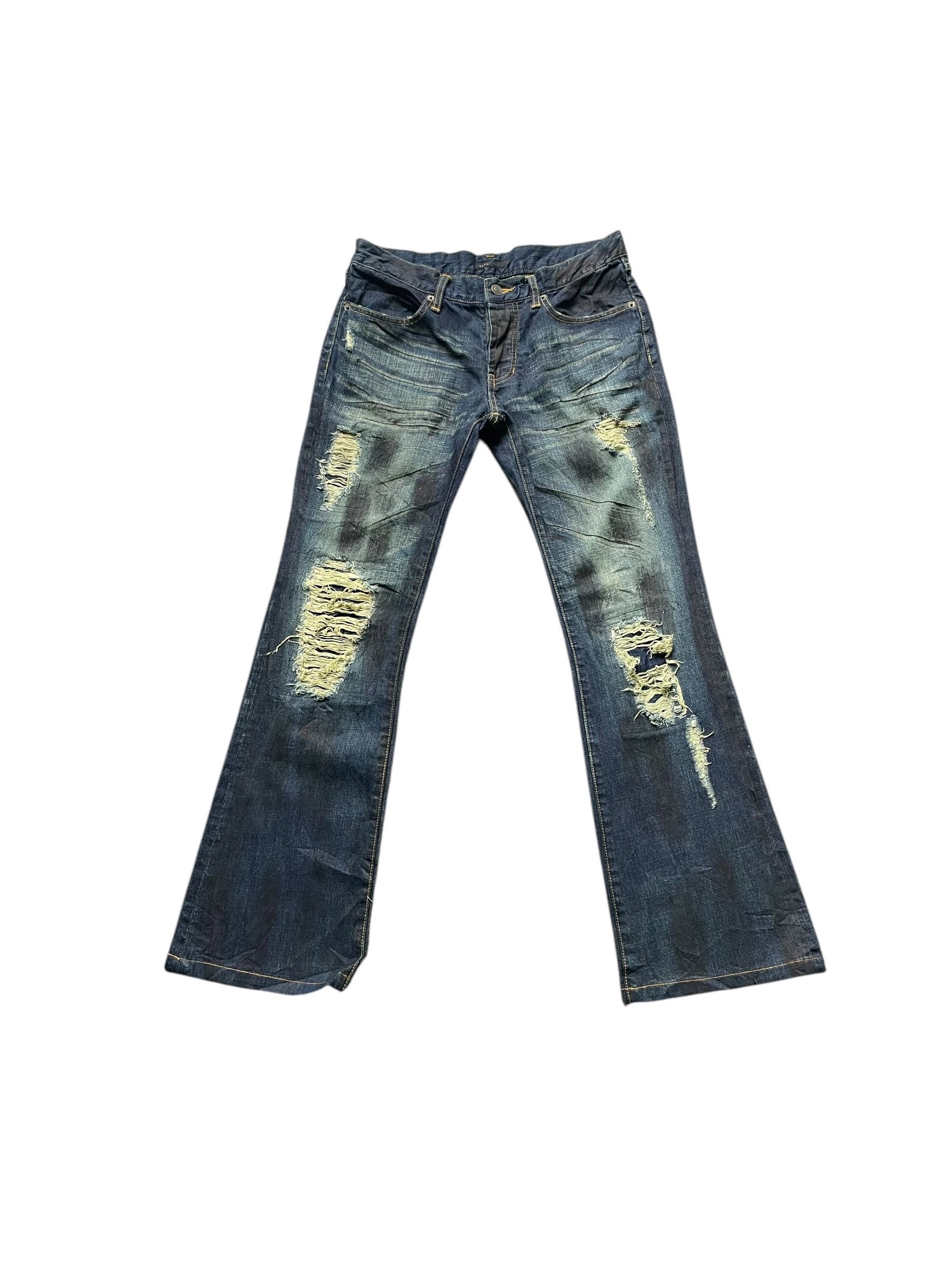Japanese Brand Seil Flare Distresed Denim Size 31" - 1 Thumbnail