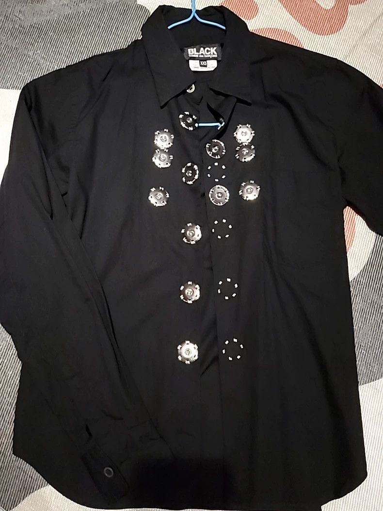 Other Comme Des Garcons Black Shirt Stud Stud Long Sleeve Snap B Size XXS / US 00 / IT 34 - 2 Thumbnail