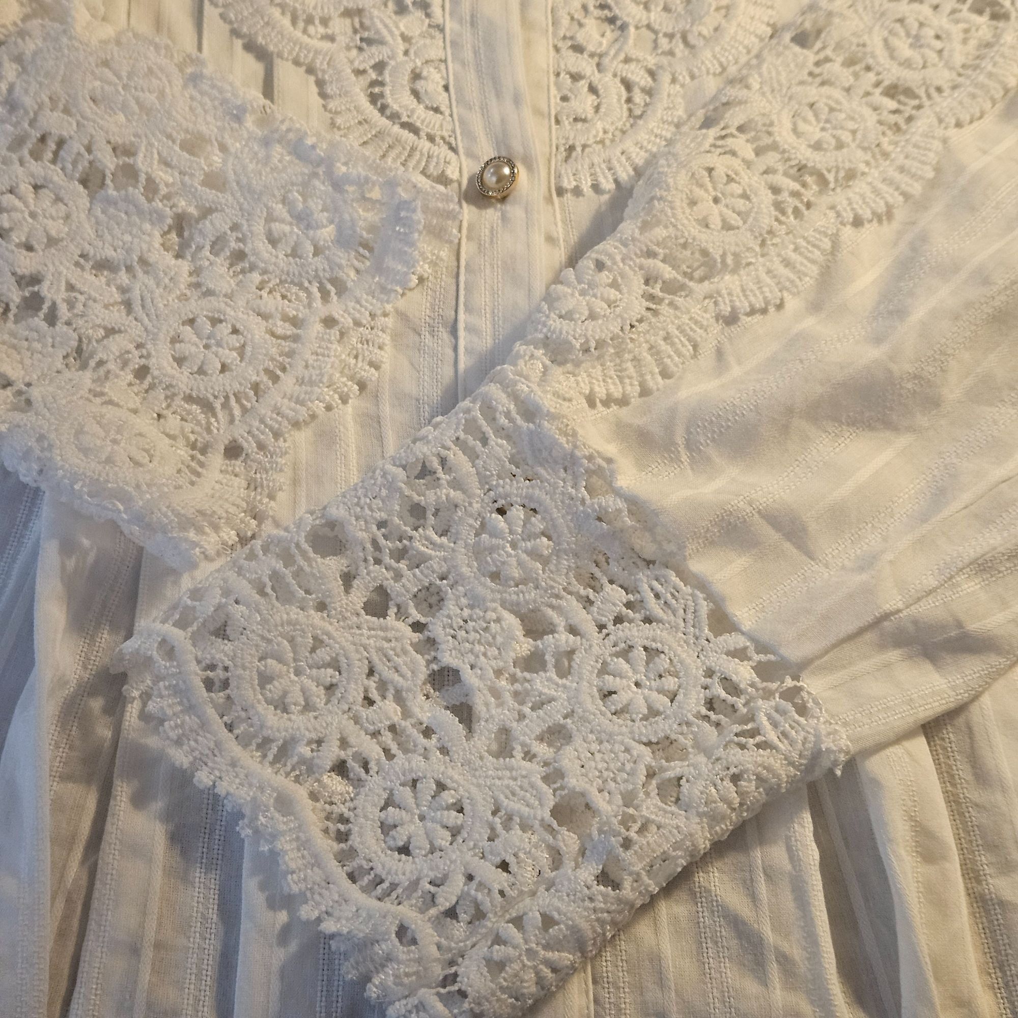 Other Regal White Boho Lace Button Up Blouse Woman’s 4XL Victorian Size 4XL / US 24-26 - 6 Thumbnail