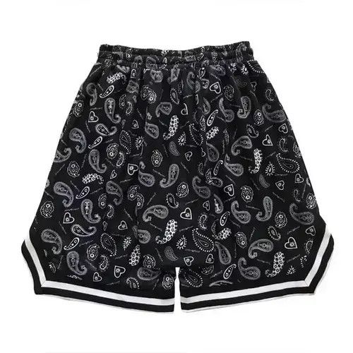 Japanese Brand 20SS Indigo Union Japan Black Bandana Paisley Jersey Shorts Size US 31 - 2 Thumbnail