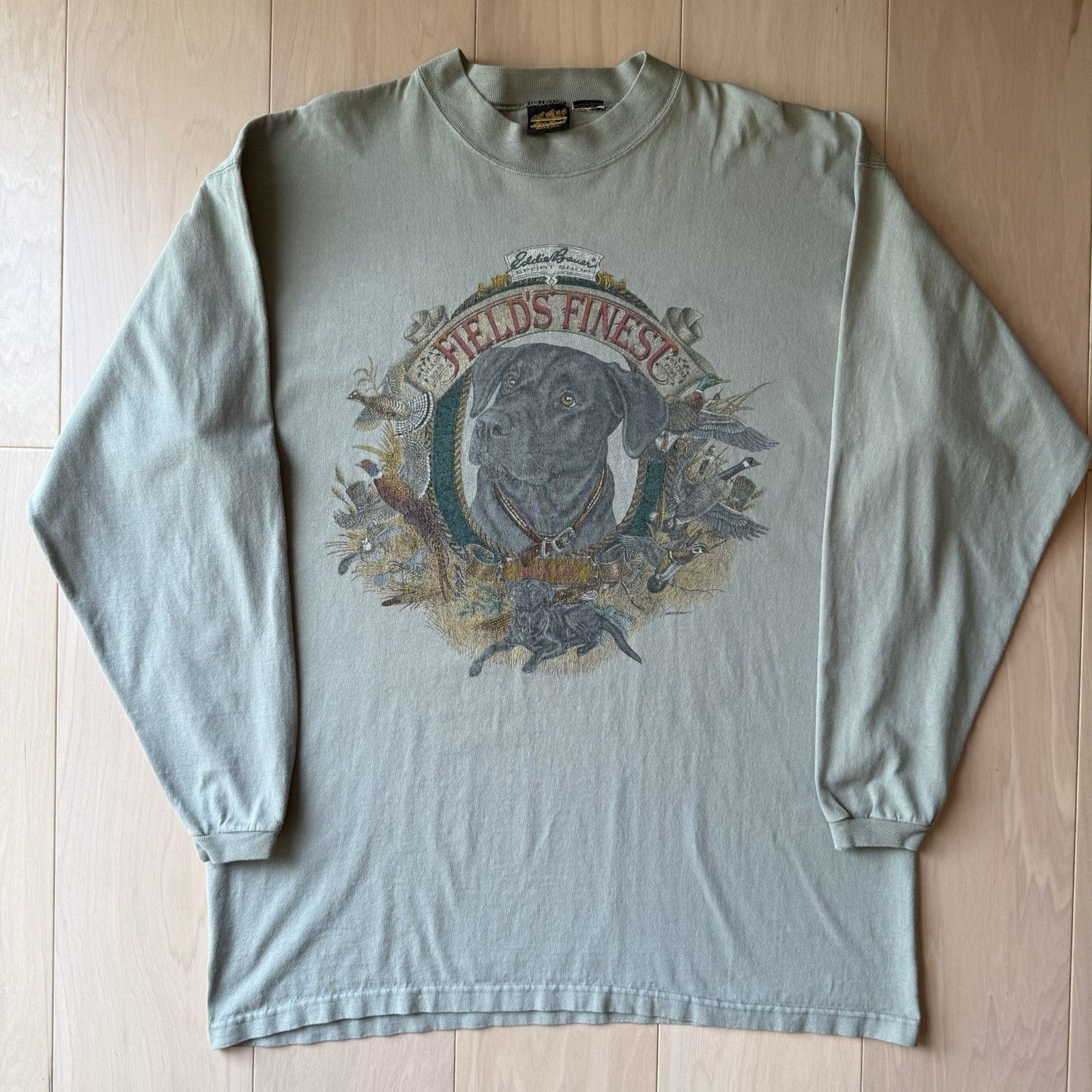 Eddie Bauer Vintage Eddie Bauer Shirt Green 90s Long Sleeve Dog Fields Size US XXL / EU 58 / 5 - 2 Thumbnail