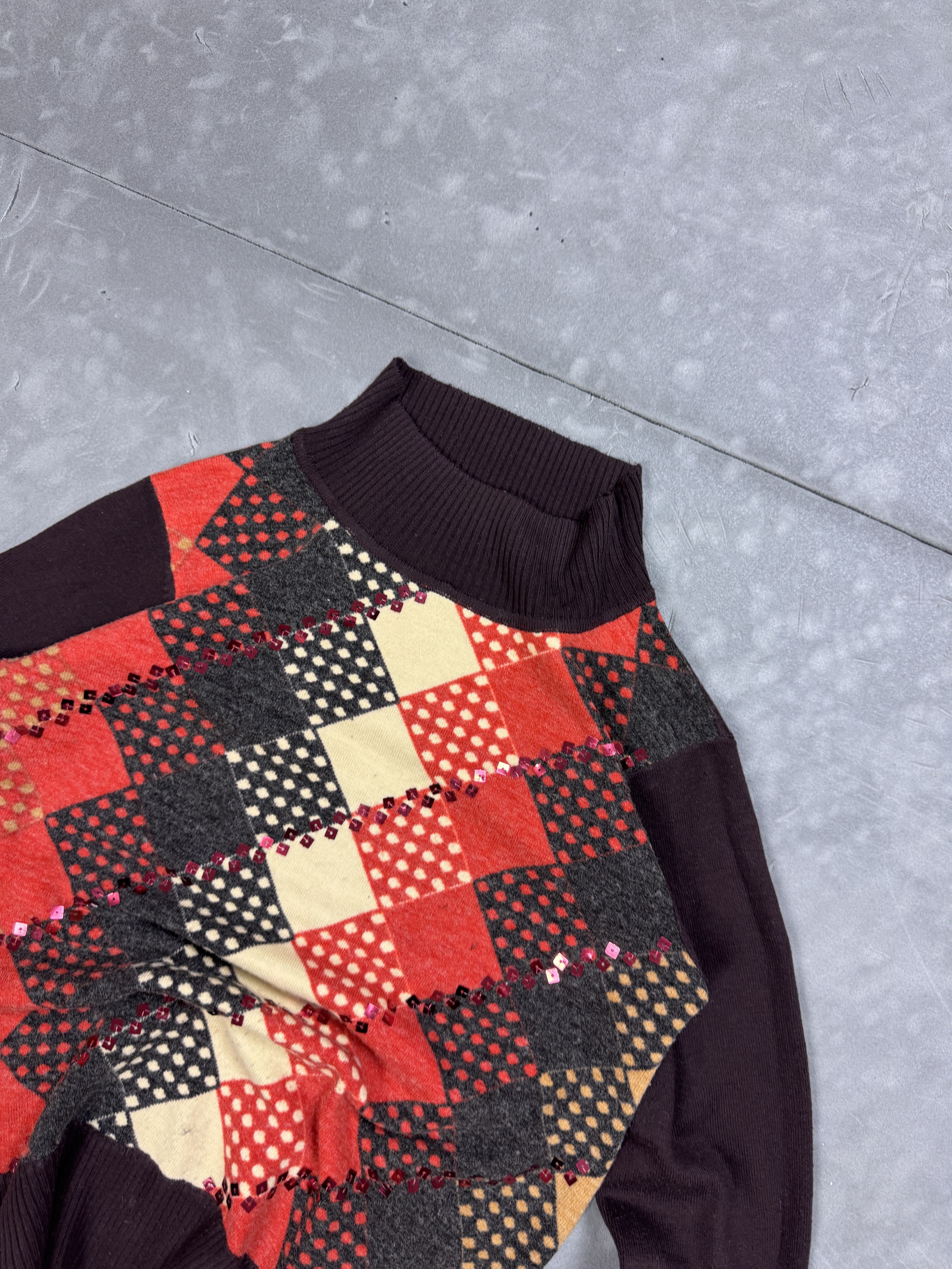Vintage Vintage y2k diamond print sweater retro 90s 80s Size S / US 4 / IT 40 - 6 Thumbnail