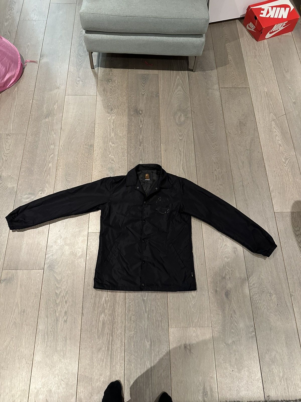 image of Bape Mr. Bathing Ape Coach Jacket in Black, Men's (Size Large)