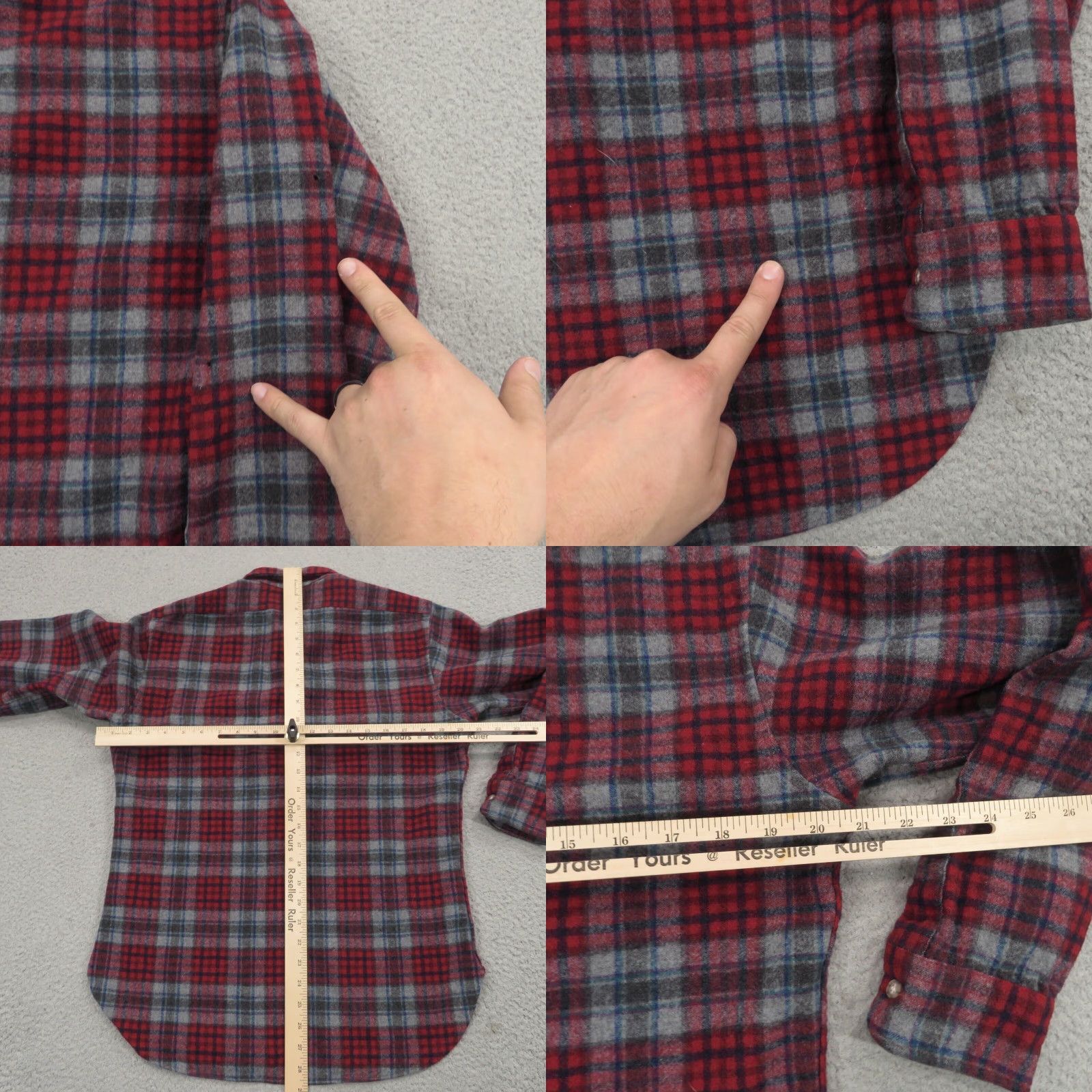 Pendleton VINTAGE Pendleton Shirt Men M Red Grey Shadow Plaid Virgin Wool 80s Made in USA Shirt Mens Vintage Pendleton Wool Shirt Red Grey Plaid 80s USA Size US M / EU 48-50 / 2 - 8 Thumbnail