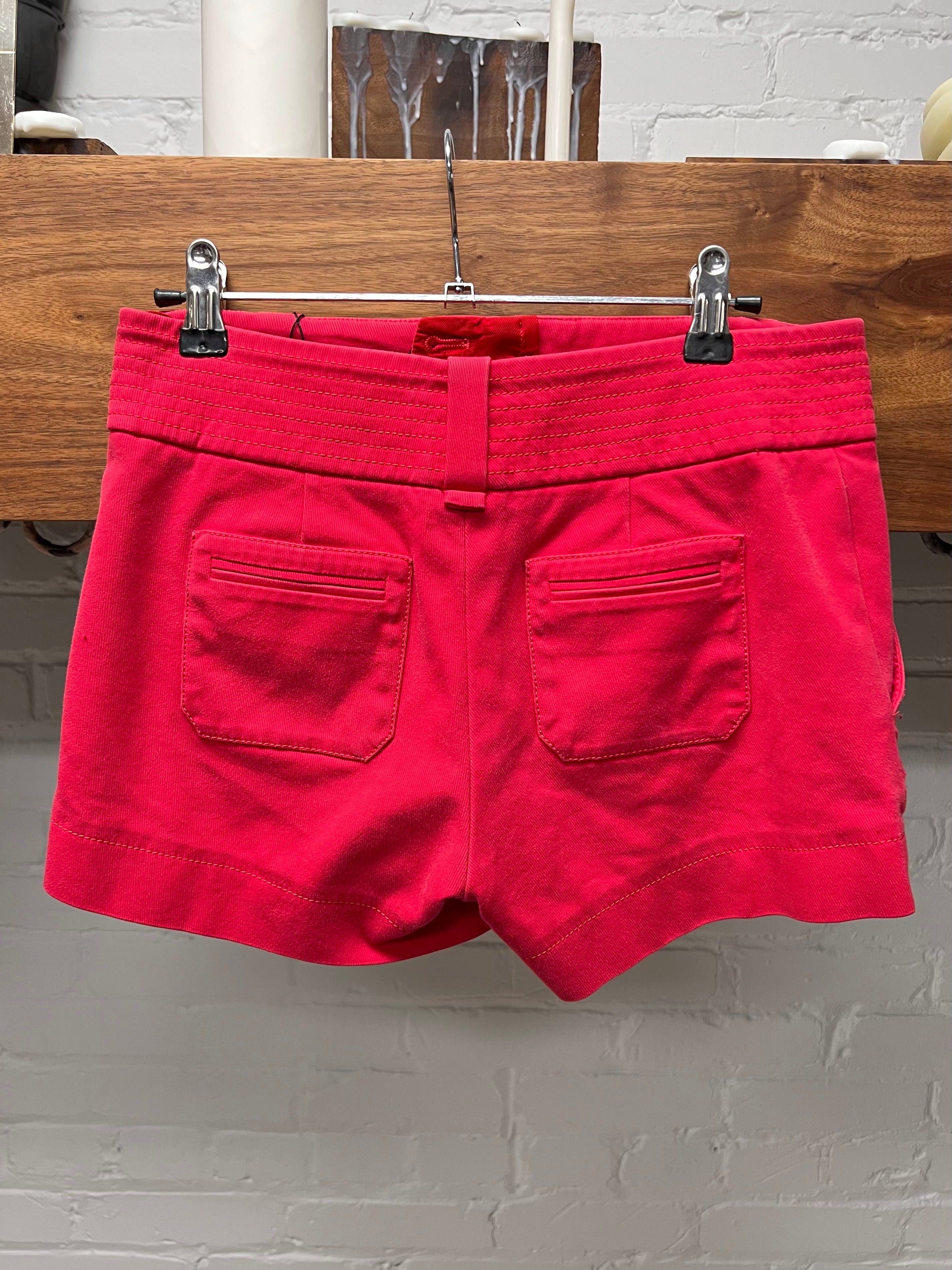 Gucci Late 2000s Gucci Red Denim Mini Shorts Size 28" / US 6 / IT 42 - 3 Thumbnail