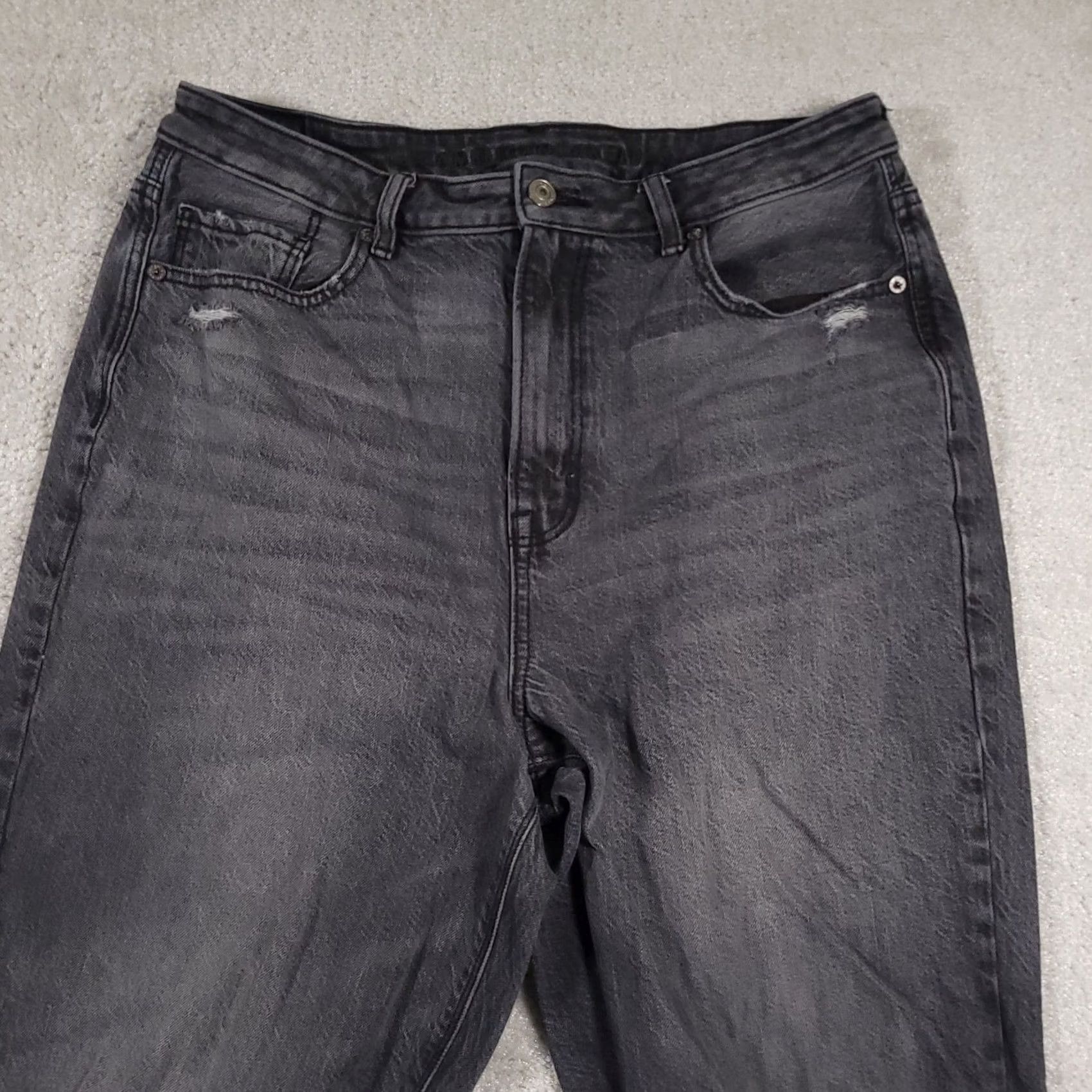 American Eagle Outfitters VINTAGE American Eagle Outfitters Mom Jeans Women 12 Tall Black Stretch High Distressed Jeans Mens Womens Girls Size 34" / US 12 / IT 48 - 3 Thumbnail