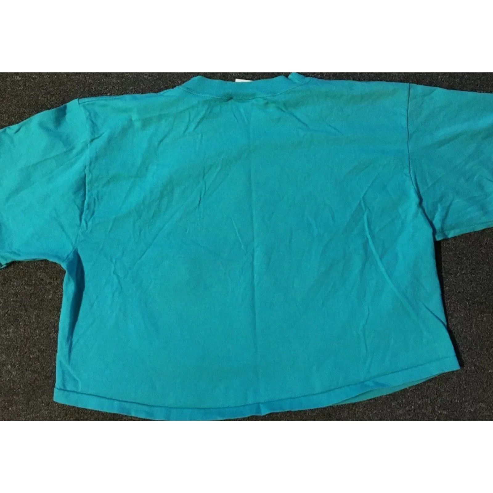 Vintage VINTAGE 80s Texas Sea Life Pop Art Crop Shirt USA Single Stitch Abstract Fish 90s Womens T-Shirt Blue Striped Graphic Tee One Size Size ONE SIZE - 6 Thumbnail