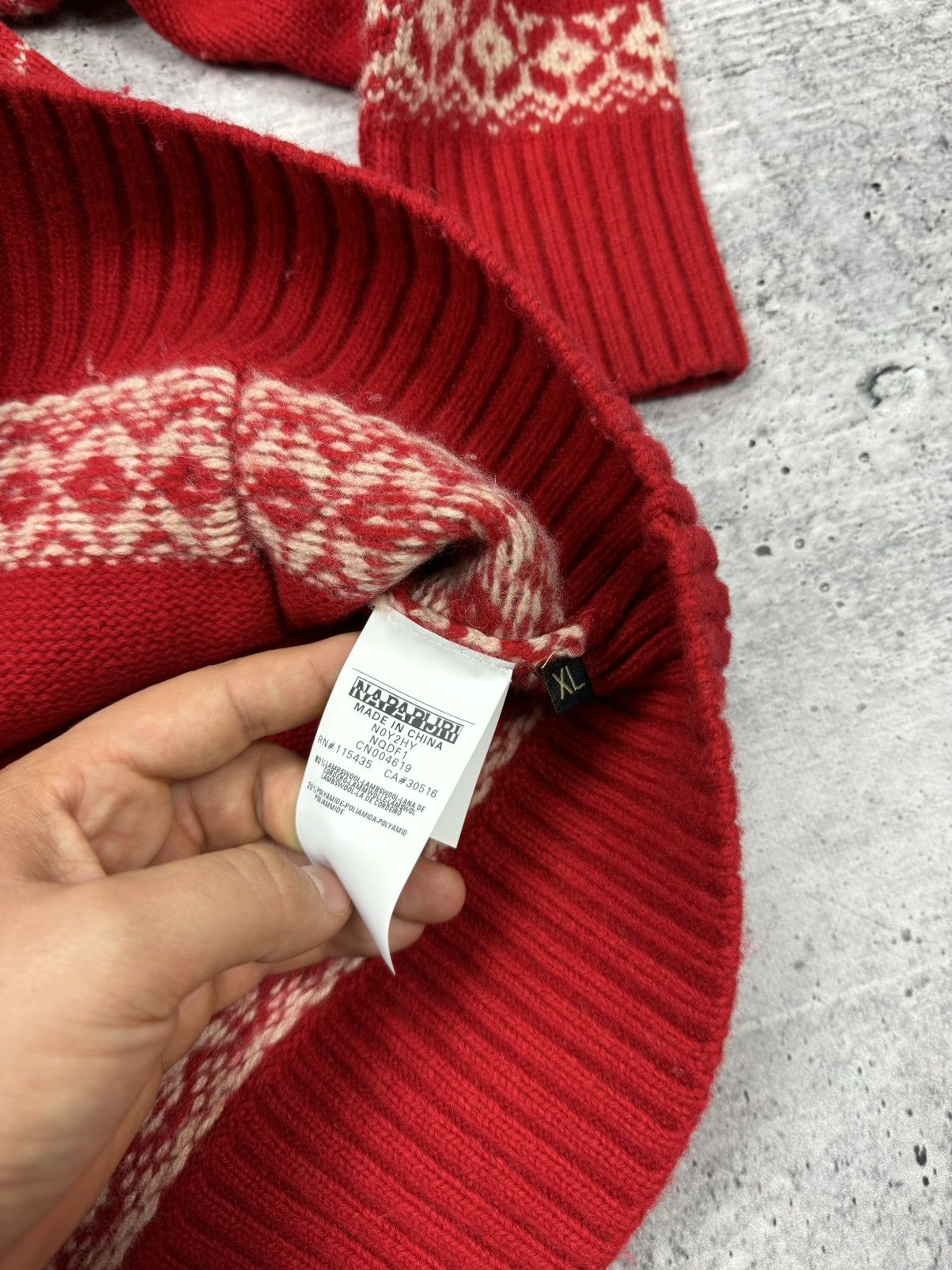Napapijri × Vintage Vintage Napapijri 90’s Y2K Style Big Logo Rare Wool Sweater Size US L / EU 52-54 / 3 - 14 Thumbnail