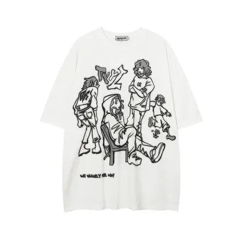 Other Streetwear Funny Anime Cartoon Graphic Oversized T-Shirt y2k Size US XL / EU 56 / 4 - 1 Thumbnail