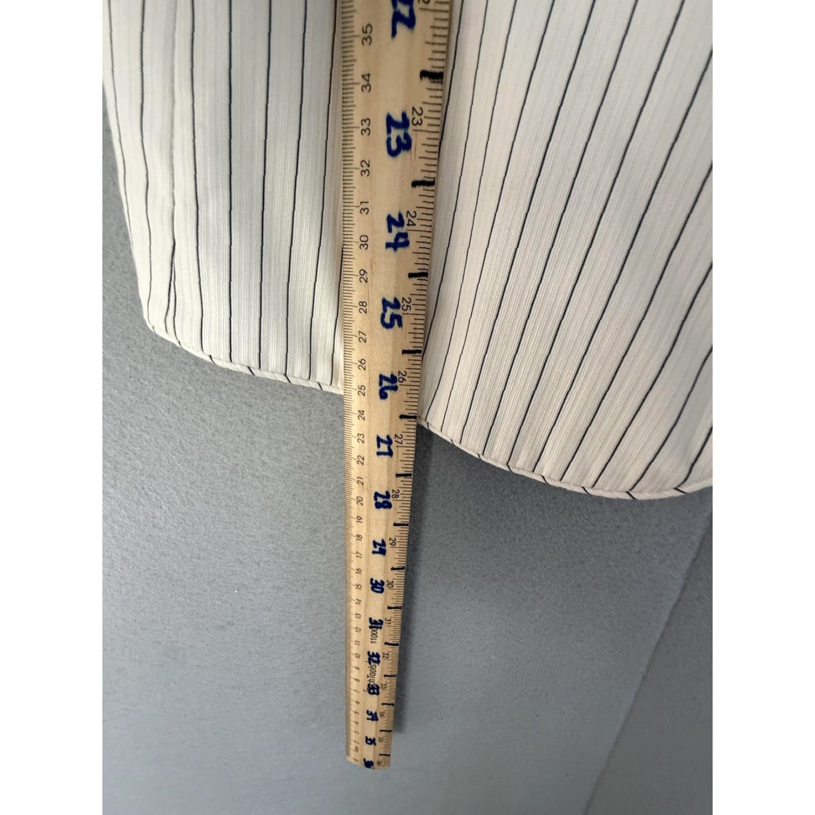 Vintage Lane Bryant Blazer Jacket Womens 18 White Pinstripe One-Button Stretch Plus - Business Workwear No N/A Size XXL / US 16-18 / IT 52-54 - 3 Thumbnail