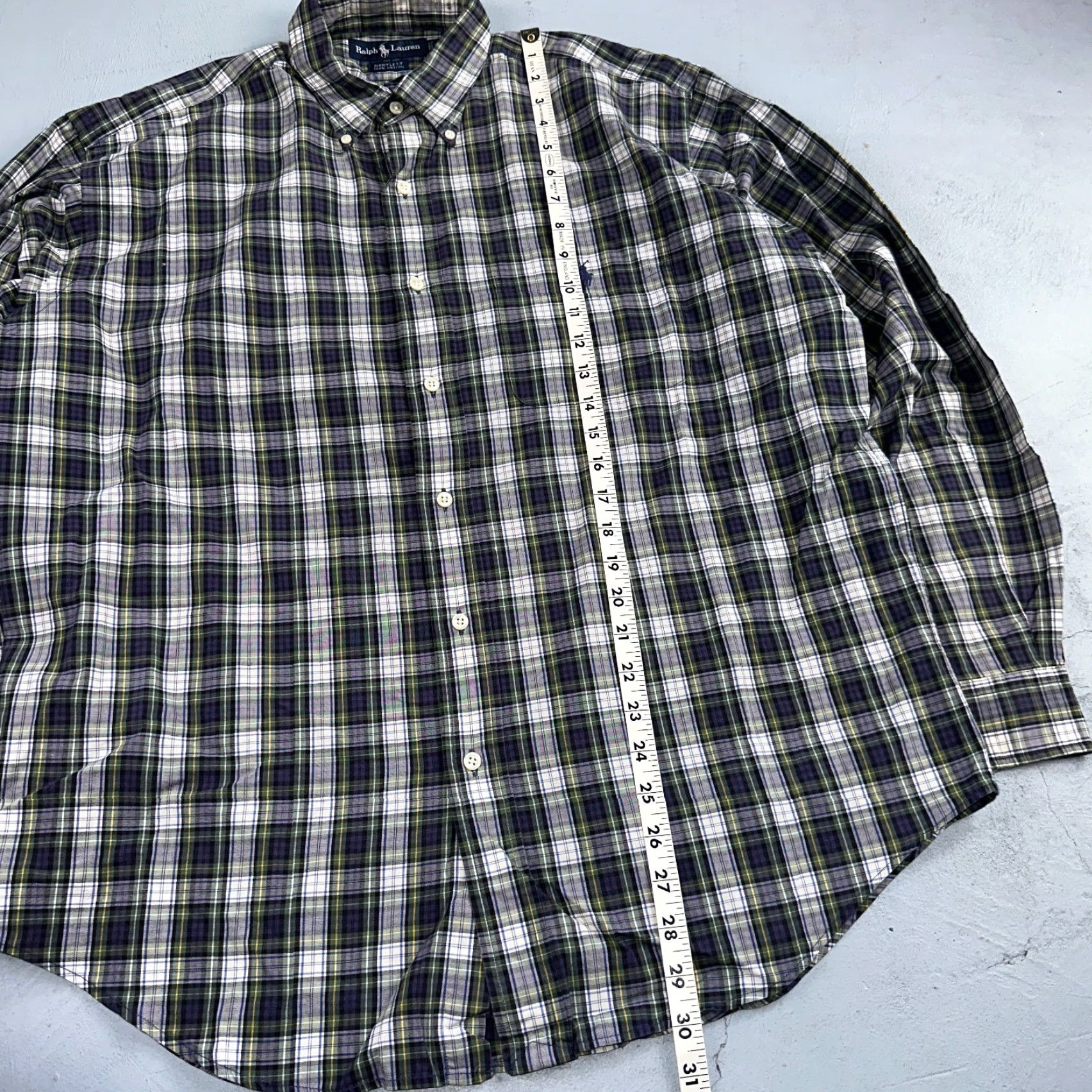 Polo Ralph Lauren VINTAGE Polo Ralph Lauren Shirt Mens L Green Button Up Bartlett Long Sleeve Blue VTG Size US L / EU 52-54 / 3 - 3 Thumbnail