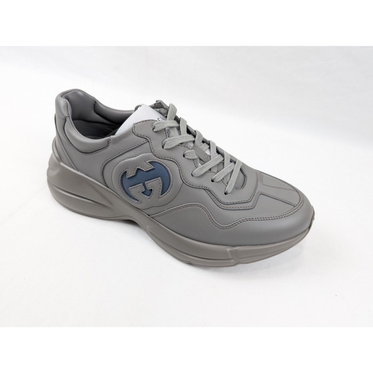Gucci o1rshd1 Soft Leather Sneakers in Dusty Grey/Admiral Size US 10.5 / EU 43-44 - 2 Thumbnail