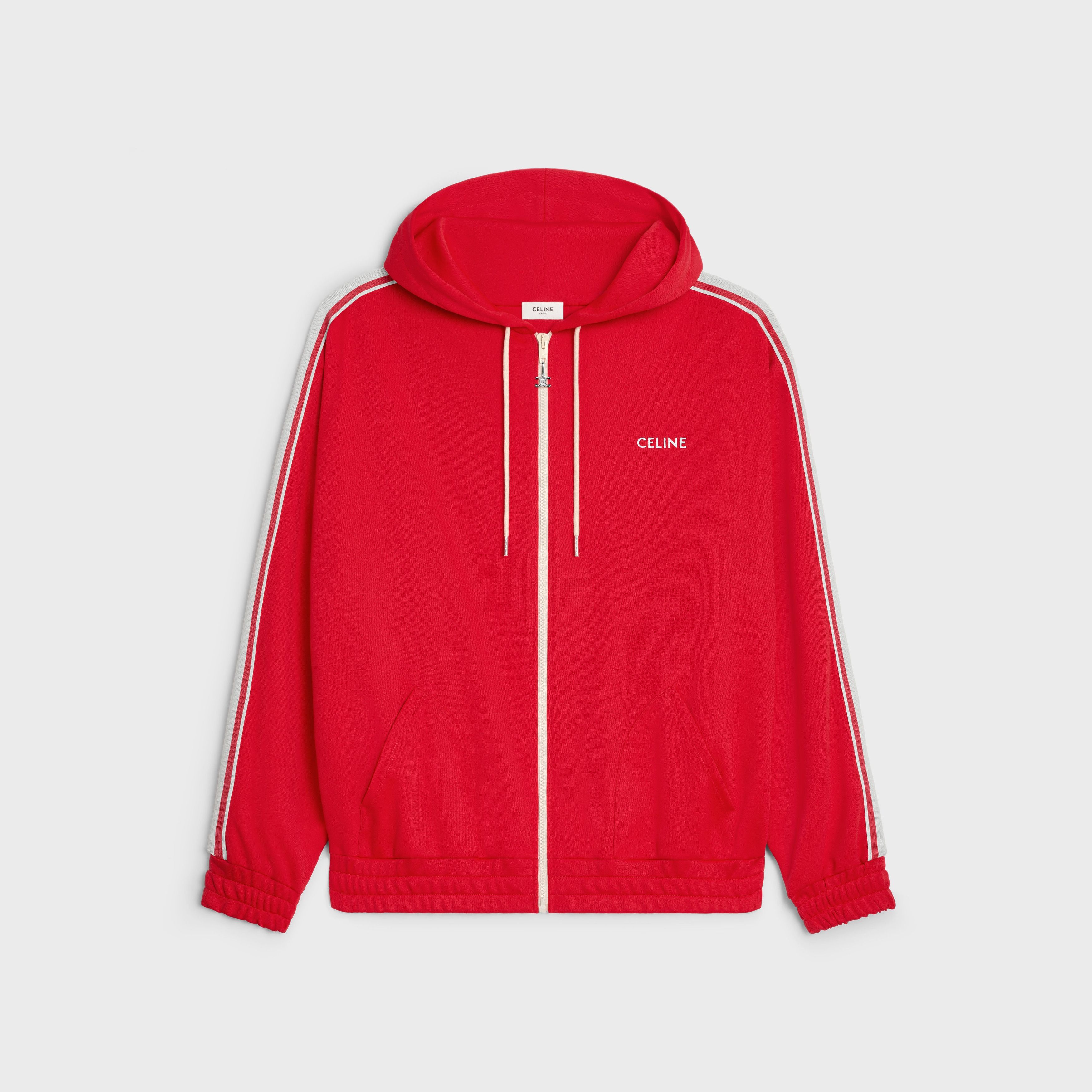 Celine o1bcso1str0925 2Y58B121O Tracksuit Jacket in Red/Off White Size US XL / EU 56 / 4 - 1 Thumbnail