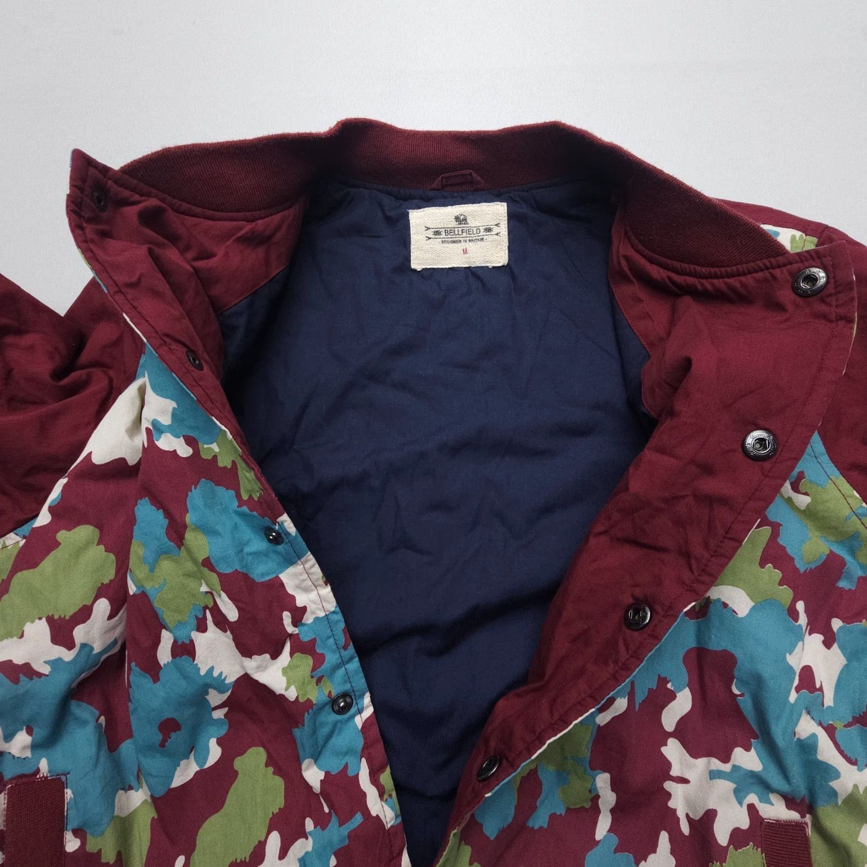 Bellfield VINTAGE Bellfield Camouflage Bomber Jacket Mens M Slim Lined Cotton Snap Up Short Coat Size US M / EU 48-50 / 2 - 2 Thumbnail
