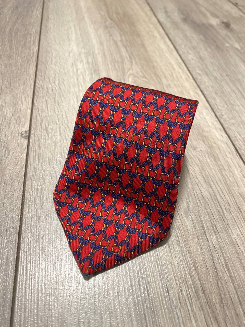 Lanvin Lanvin Paris Red Silk Pattern Tie Vintage Сhains Y2K Size ONE SIZE - 1 Thumbnail
