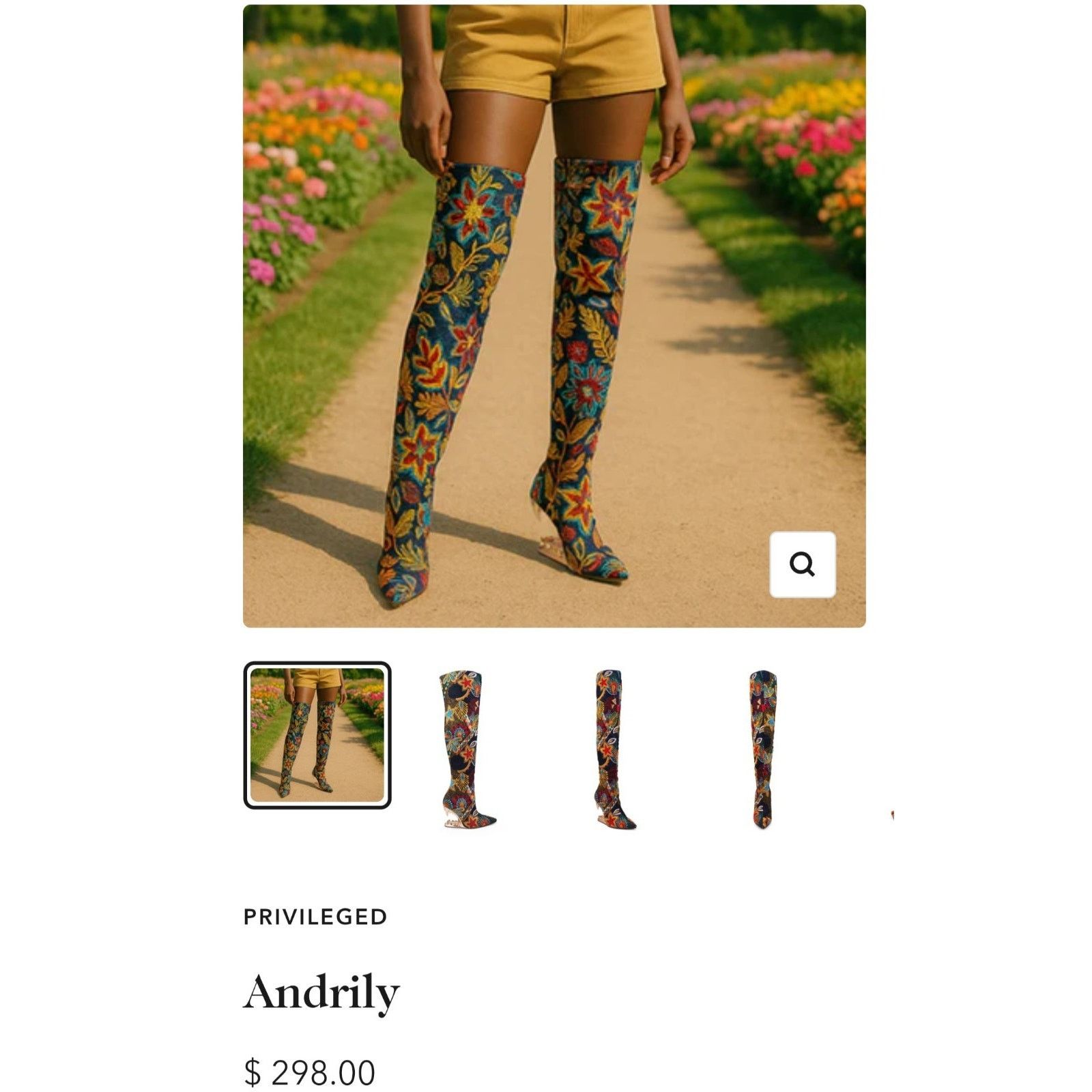 Other Privileged Andrily Thigh High Boots Unique Peep Toe Heel Size US 7 / IT 37 - 7 Thumbnail