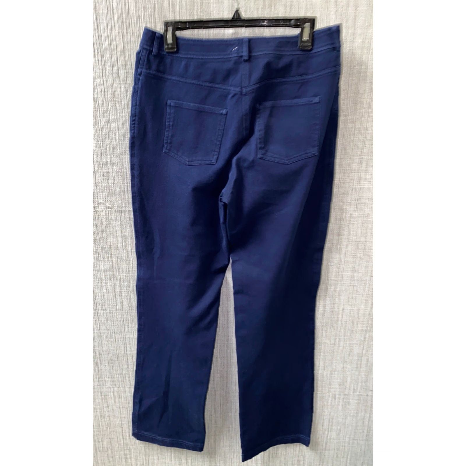 St. John St. John Womens Dark Blue Zip Fly Casual Pants Size 8 - Regular Inseam 31 in - Cotton Flat Front Womens Pants Size 24" / US 00 / IT 34 - 4 Thumbnail