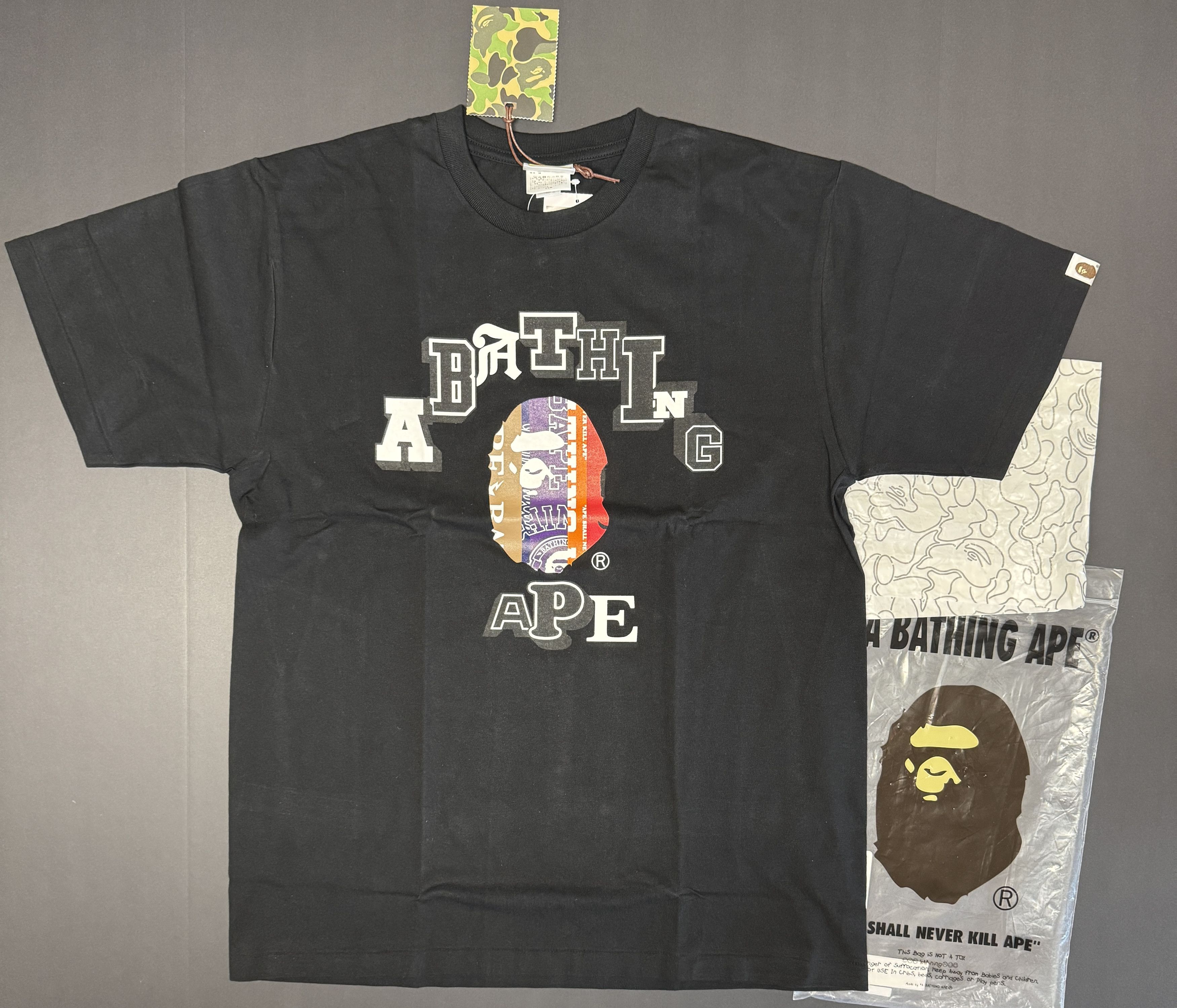 Bape BAPE Fans Scarf College Tee Black/Multi Size US L / EU 52-54 / 3 - 1 Thumbnail
