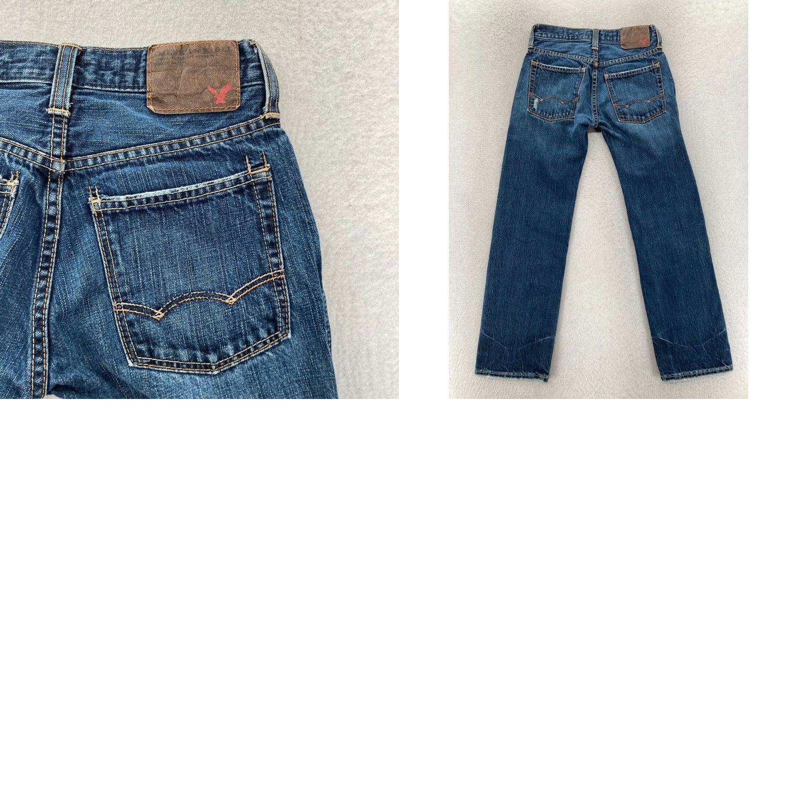 American Eagle Outfitters American Eagle Outfitters Jeans Mens 26x28 Straight Leg Dark Wash Blue Denim Distressed Regular Rise Low 8-10in 5-Pocket Denim Size US 26 / EU 42 - 9 Thumbnail