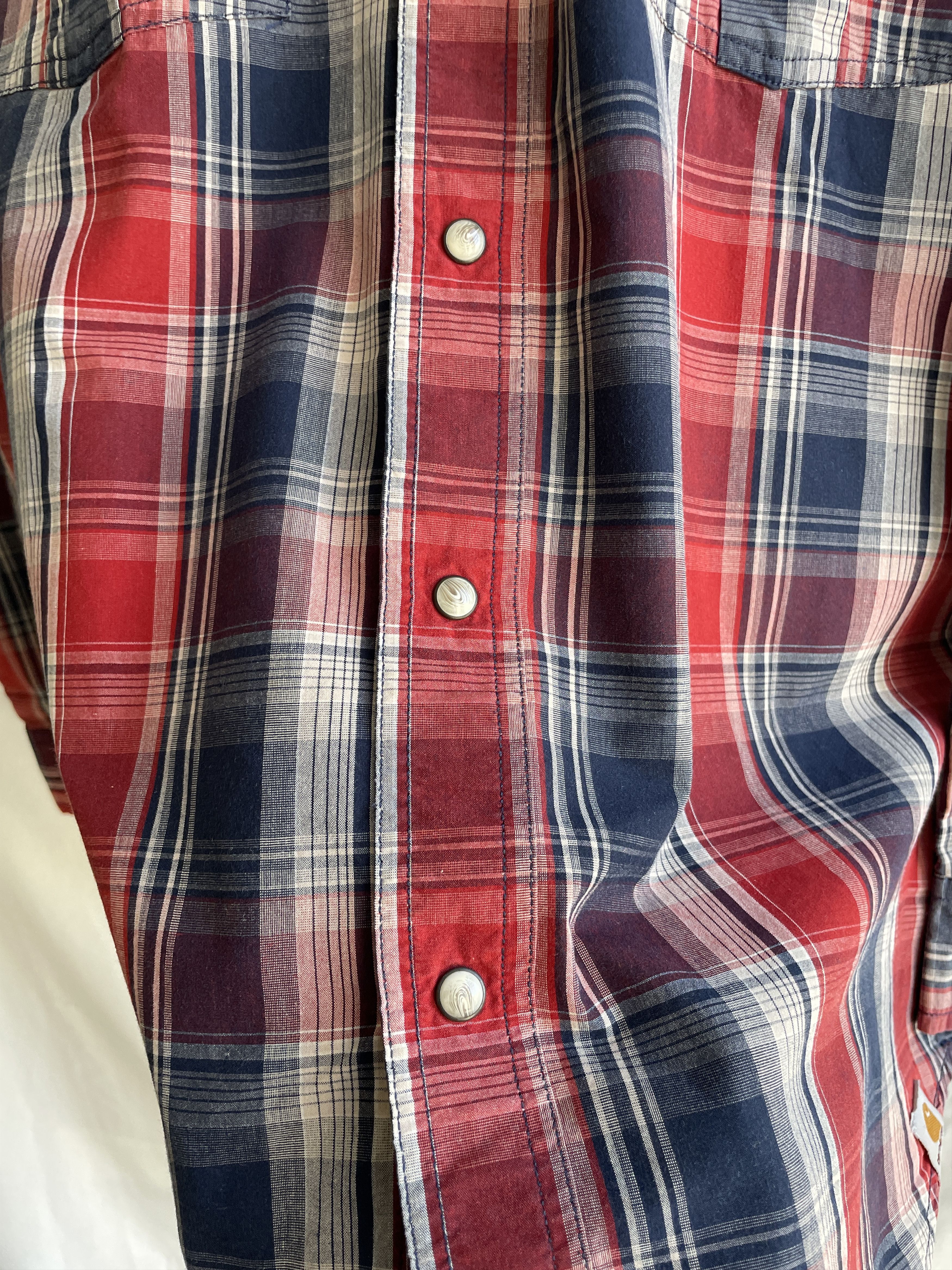 Carhartt Carhartt Vintage Plaid Snap Button Western Work Shirt Size M Size US M / EU 48-50 / 2 - 6 Thumbnail