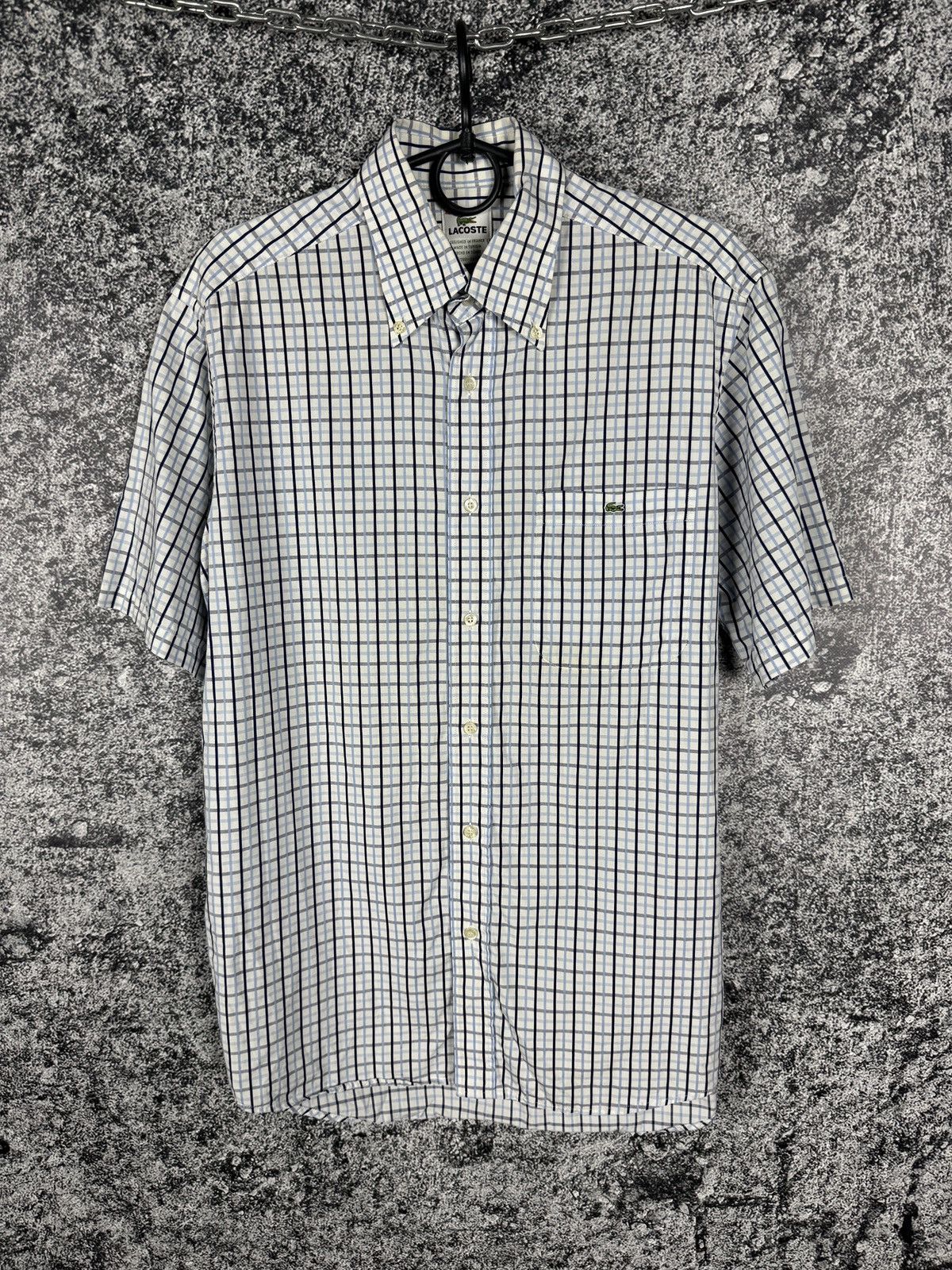 Lacoste Lacoste Short Sleeve Plaid Shirt Button Up Vintage Size 40 Size US L / EU 52-54 / 3 - 1 Thumbnail