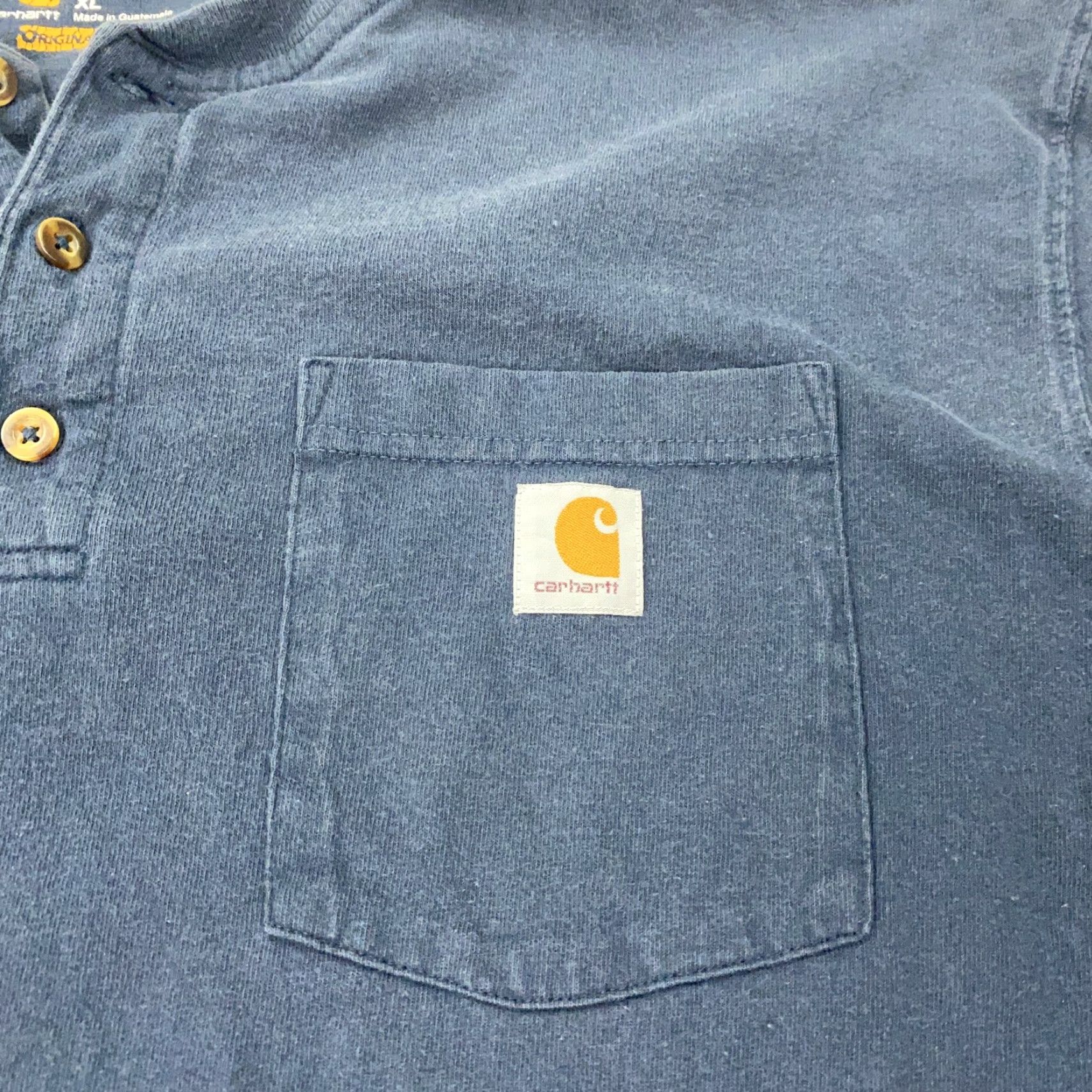 Carhartt Carhartt Henley Shirt Mens XL Blue Long Sleeve Pocket Workwear Original Fit Size US XL / EU 56 / 4 - 2 Thumbnail