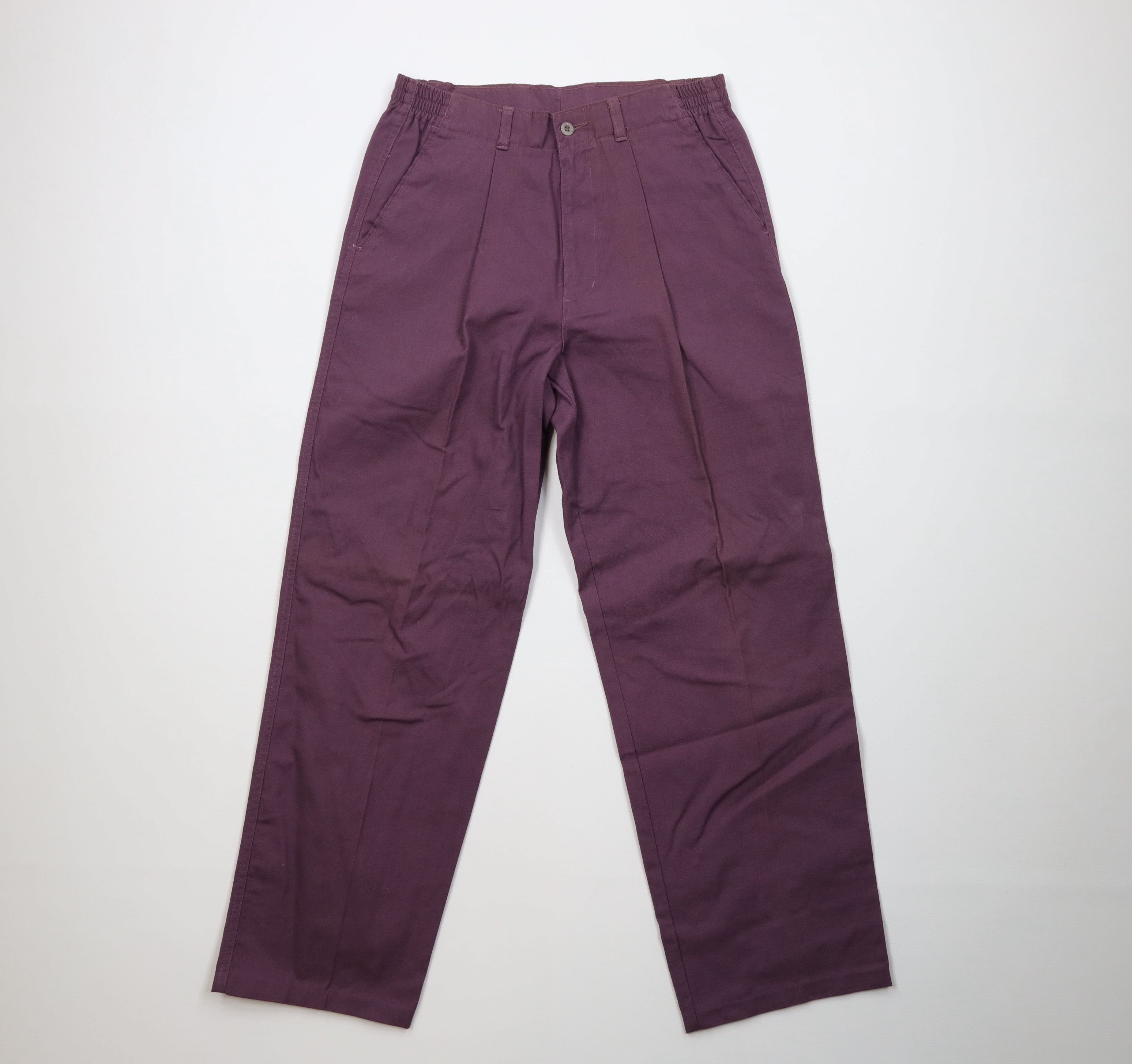 Vintage Vintage 90s Streetwear Straight Leg Chino Pants Purple Size US 30 / EU 46 - 1 Thumbnail