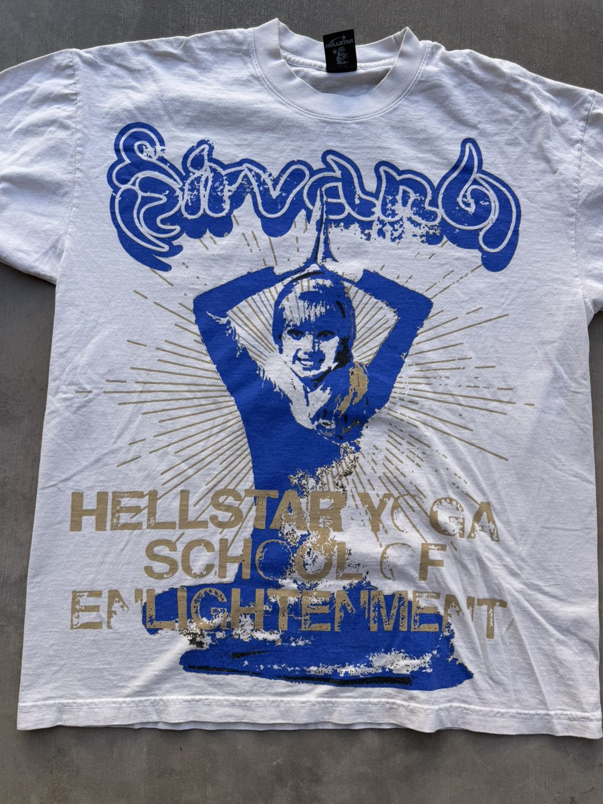 HELLSTAR Hellstar Yoga Tee Cream/Blue Size Large Size US L / EU 52-54 / 3 - 2 Thumbnail