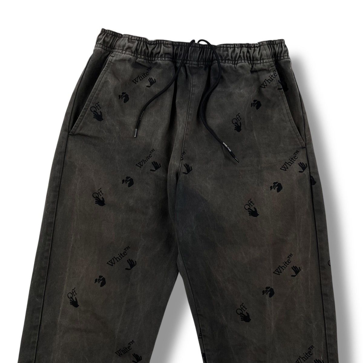 Off-White Off-White All Over Logo Distressed Sweatpants Size US 28 / EU 44 - 1 Thumbnail