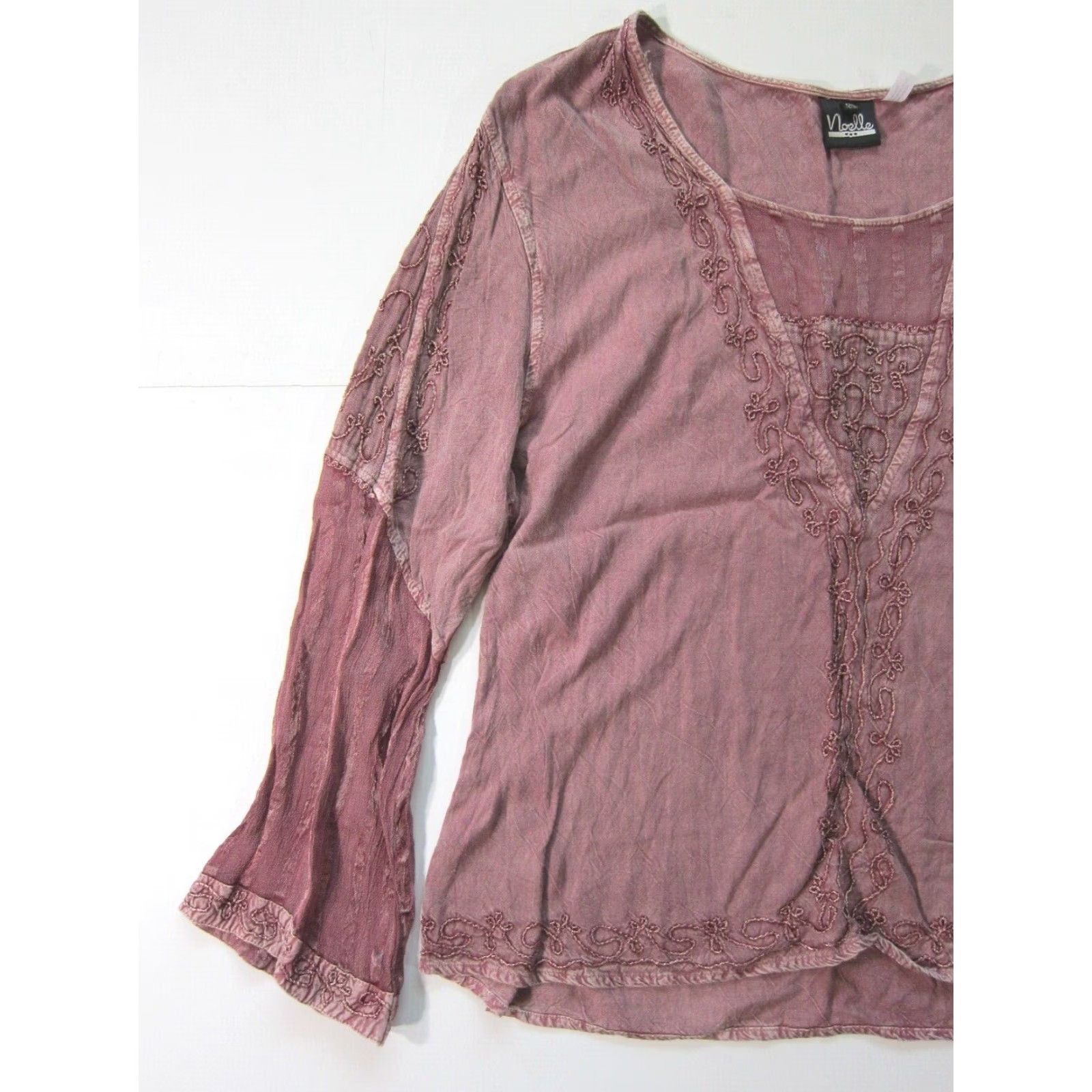 Pinko Noelle Pink Embroidered Lace Long Sleeve Tunic Blouse 2XL Womens Peasant Rayon XXL Size XXL / US 16-18 / IT 52-54 - 5 Thumbnail