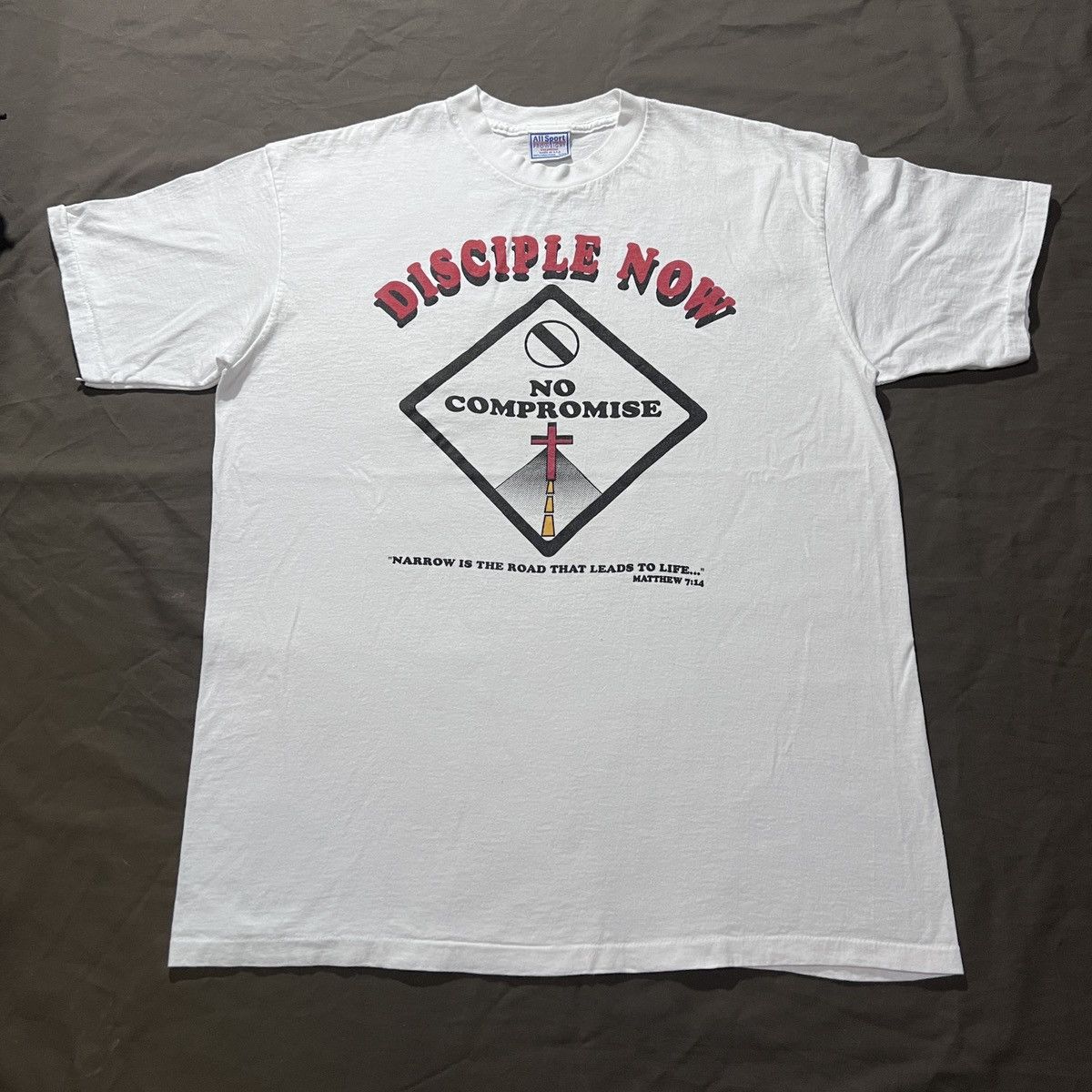 Vintage Vintage 90s No compromise Christ God Jesus Bible Holy Tee XL Size US XL / EU 56 / 4 - 2 Thumbnail