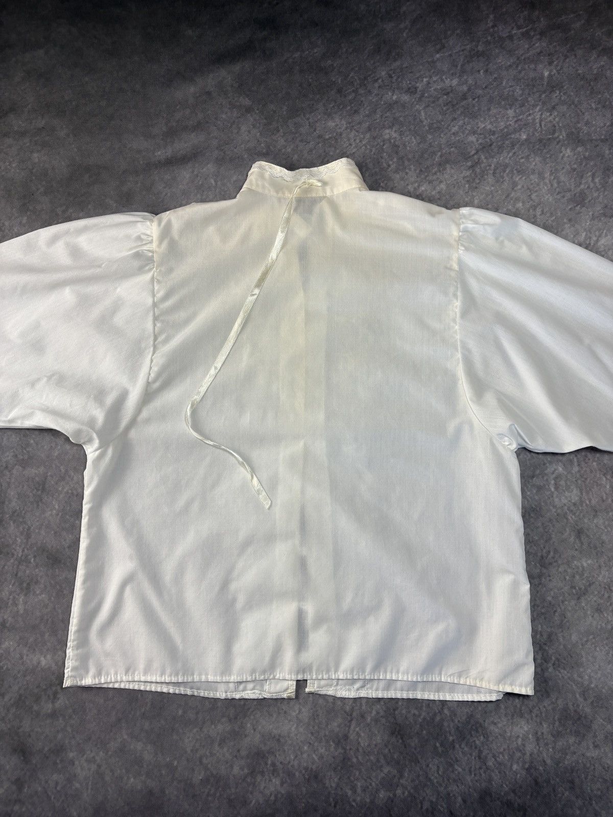 Vintage Lace Trim Victorian Style Vintage Dress Shirt Frilly Elcat Size S / US 4 / IT 40 - 9 Thumbnail