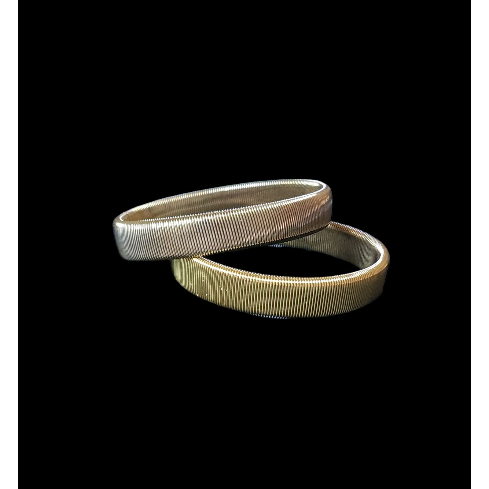 Other Vintage Bracelet Set 2PC Deco 2 1/2" Diameter spring Bangel Size ONE SIZE - 3 Thumbnail