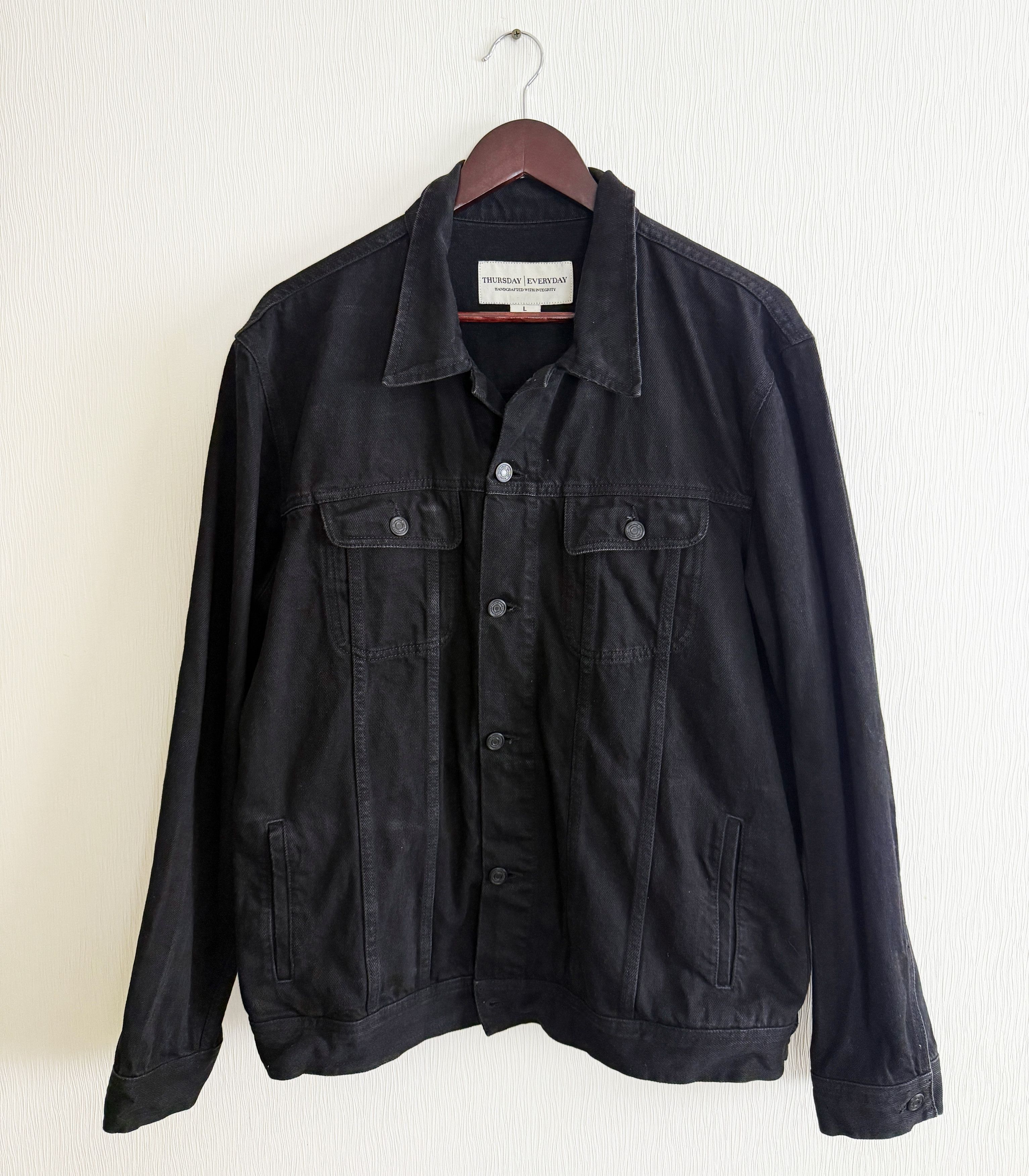 Thursday Boot Company Thursday Boots Denim Trucker Jacket Pitch Black Size US L / EU 52-54 / 3 - 1 Thumbnail