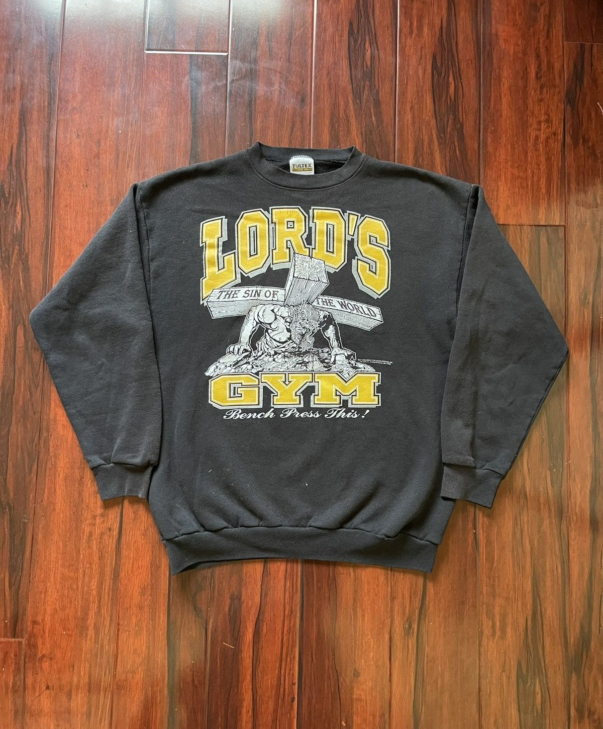 Vintage Lord's Gym Vintage 90s Christian Black Sweatshirt Size XL Size US XL / EU 56 / 4 - 1 Thumbnail