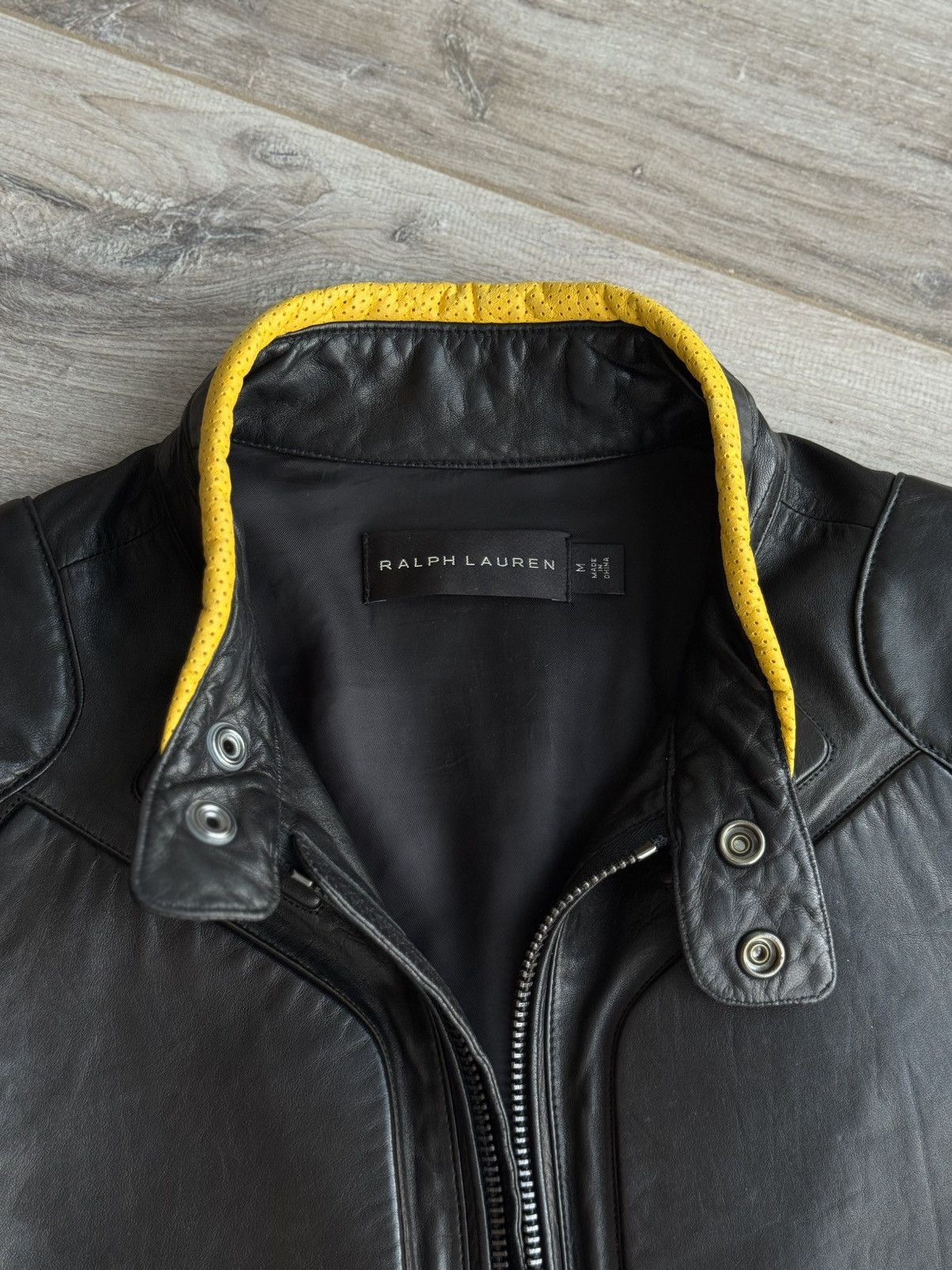 Ralph Lauren Black Label ARCHIVE 5/5 LEATHER MOTO JACKET WITH RIBBED ARMOR DETAILING Size US M / EU 48-50 / 2 - 15 Thumbnail