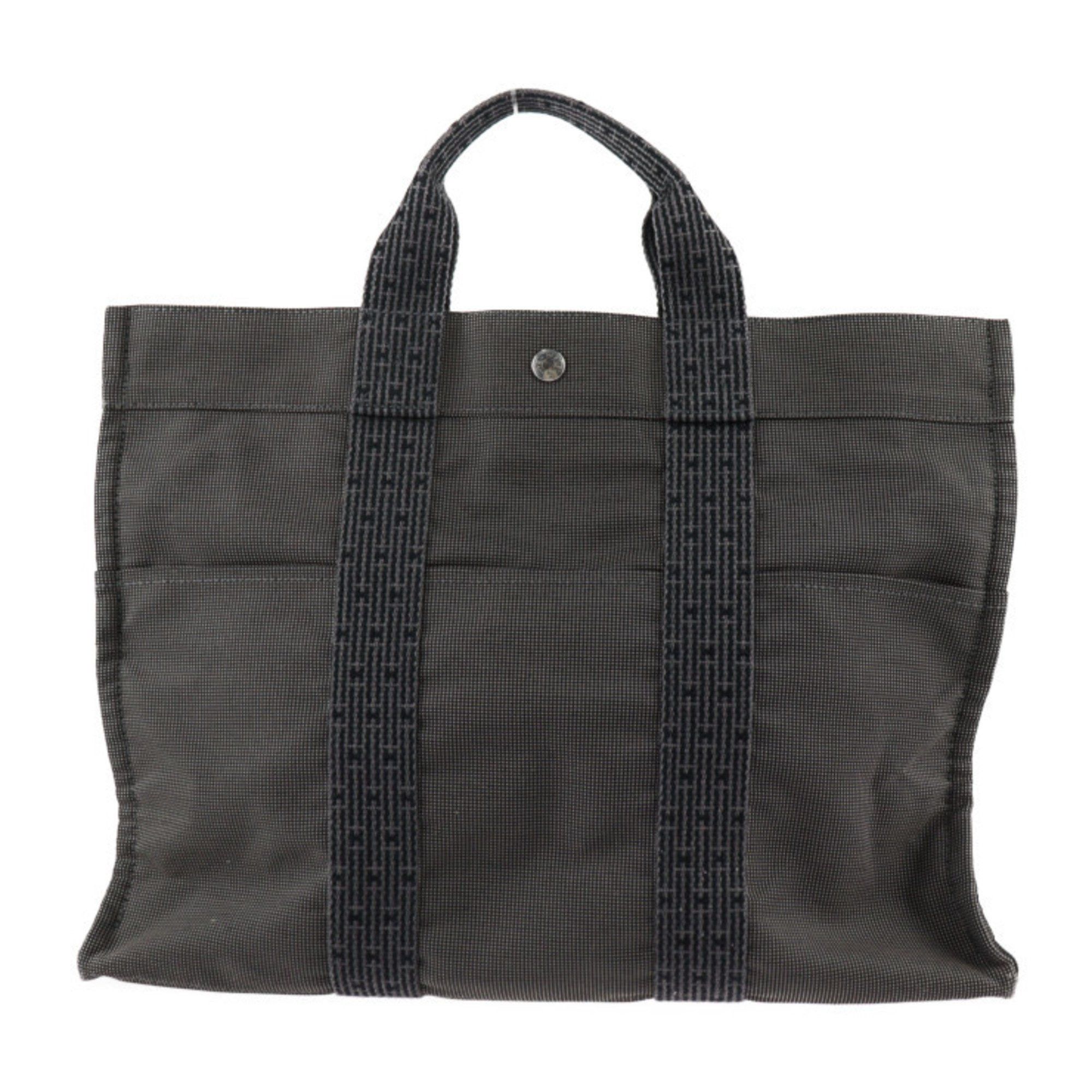 image of Hermes Yale Line Tote Mm Bag Canvas Gray Handbag in Grey, Women's