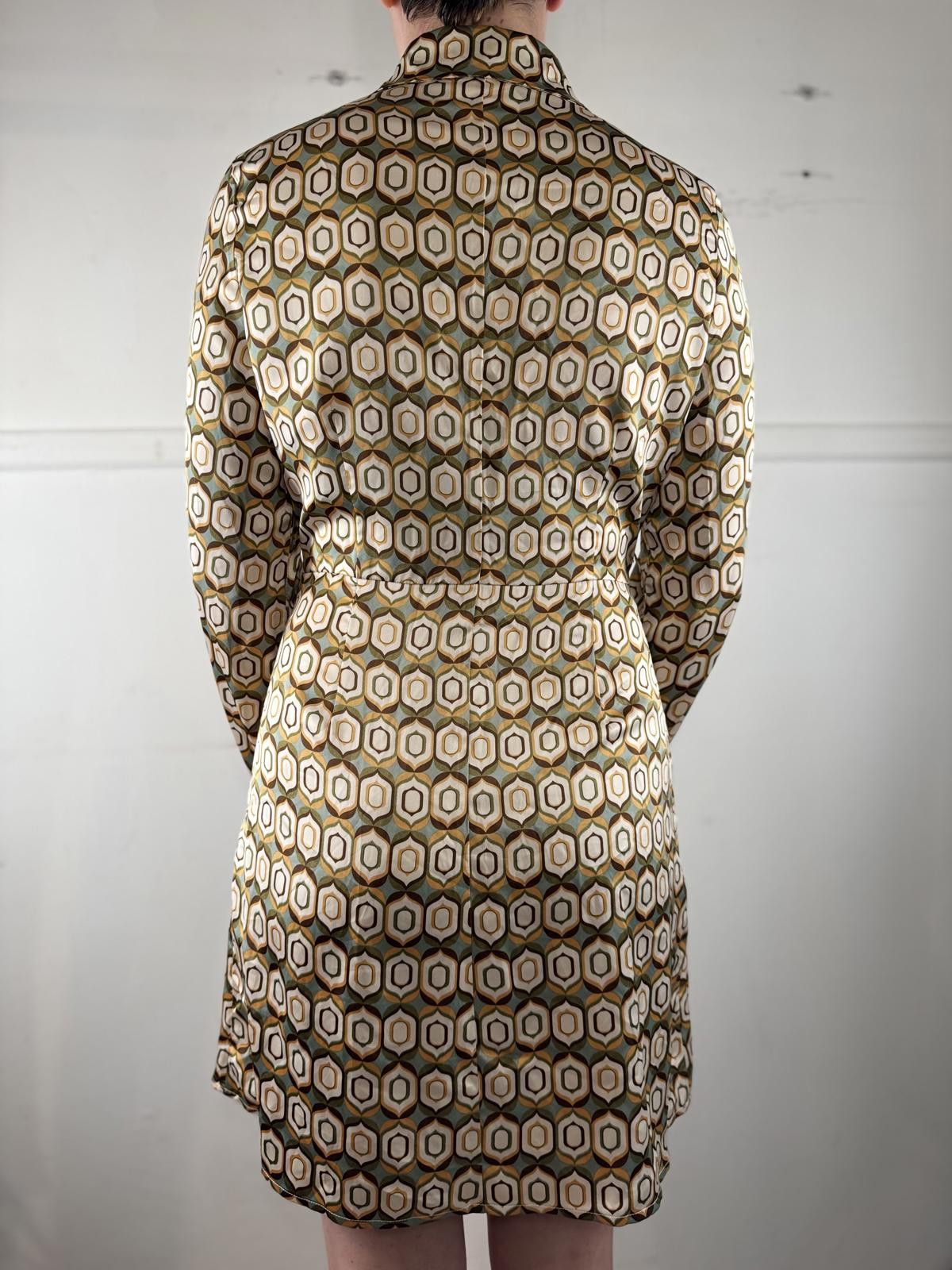 Designer Vintage Patterned Button-Up Dress Size ONE SIZE - 2 Thumbnail