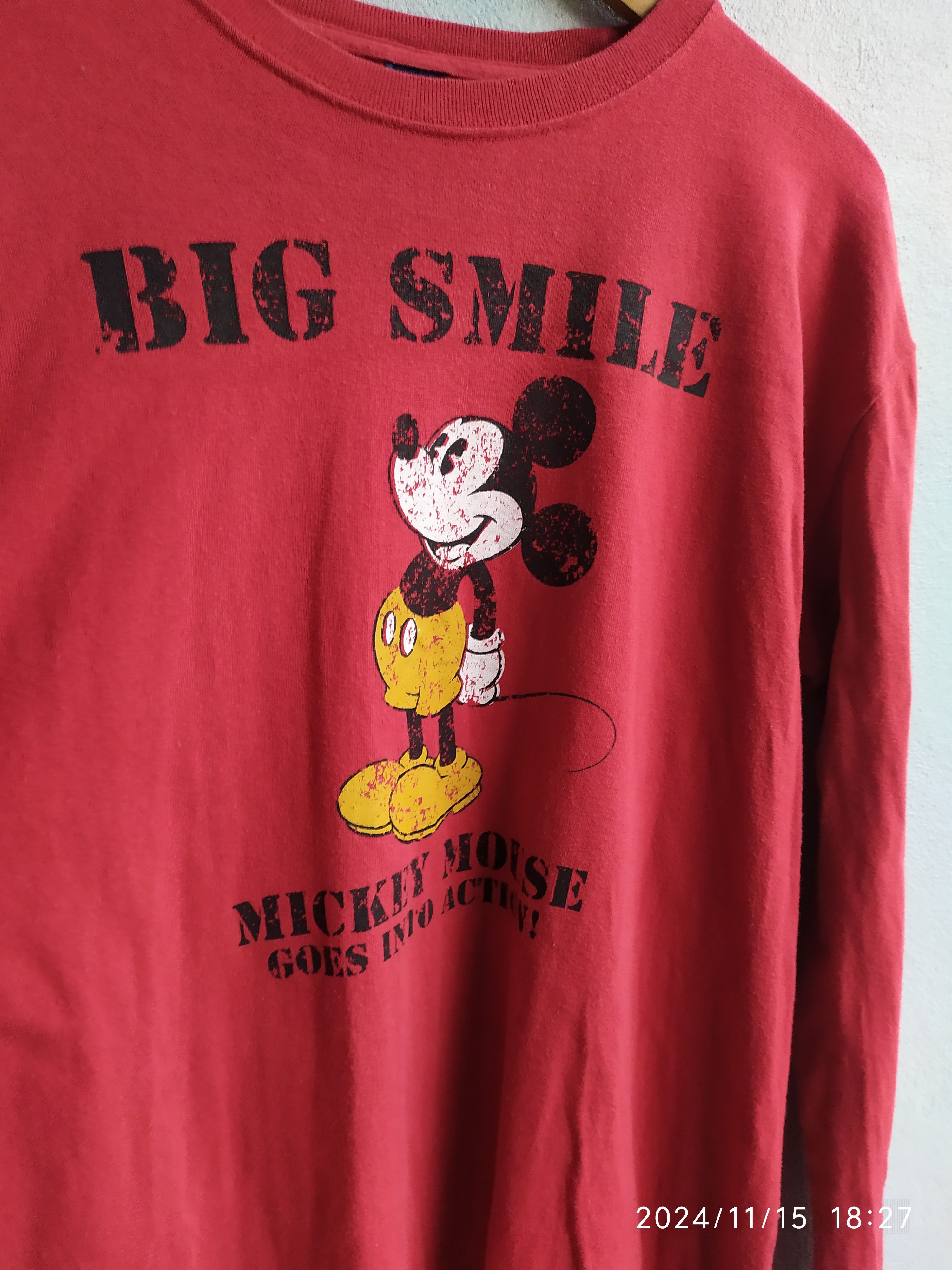 Cartoon Network × Disney × Japanese Brand Vintage Y2K Mickey mouse Big Smile Long sleeve Shirt Size US L / EU 52-54 / 3 - 3 Thumbnail