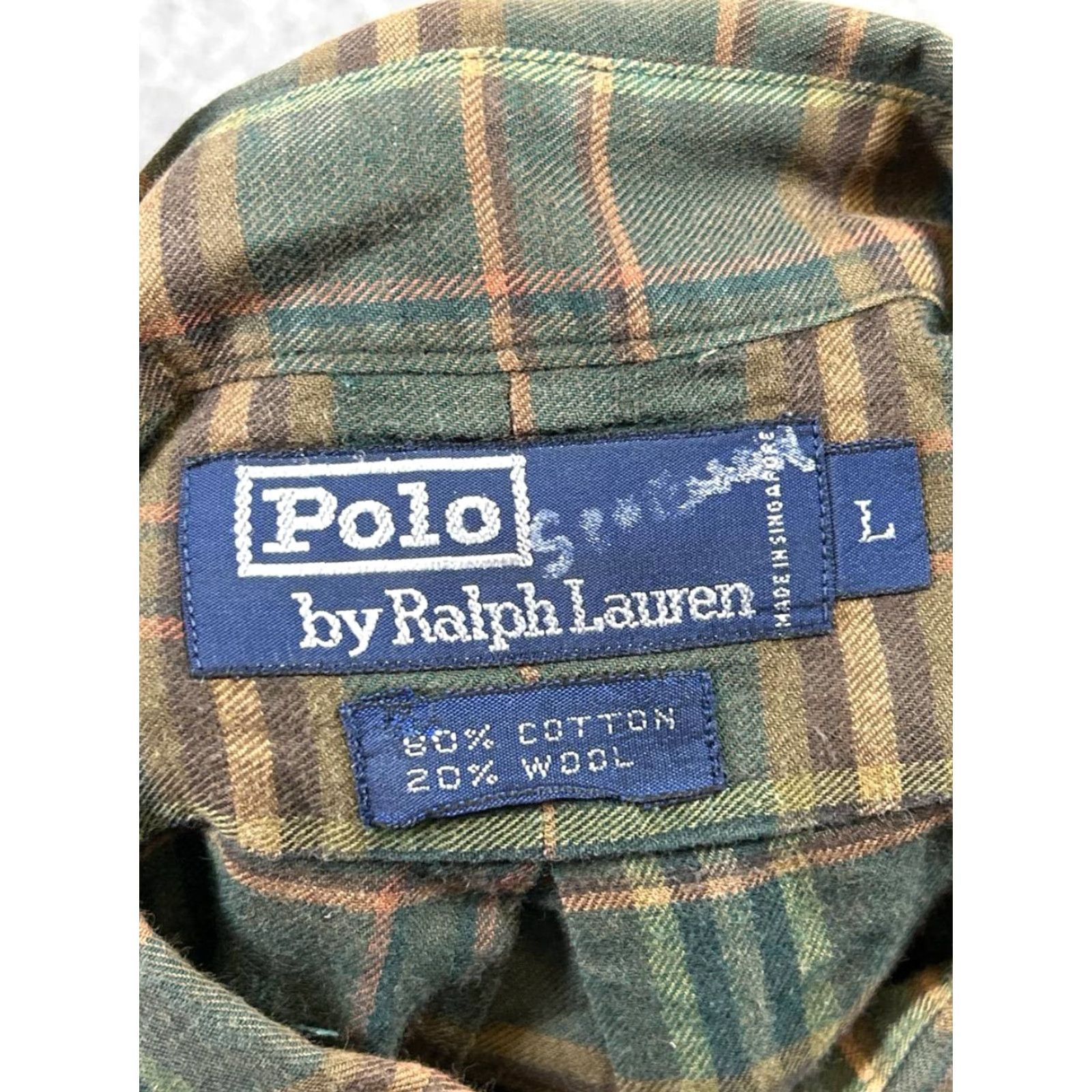 Polo Ralph Lauren VINTAGE Polo Ralph Lauren Shirt Mens L Green Plaid Button-Up Size US L / EU 52-54 / 3 - 3 Thumbnail